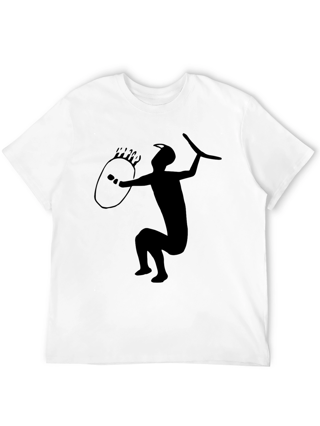 Tribal Warrior Graphic Tee - Black Cotton Blend
