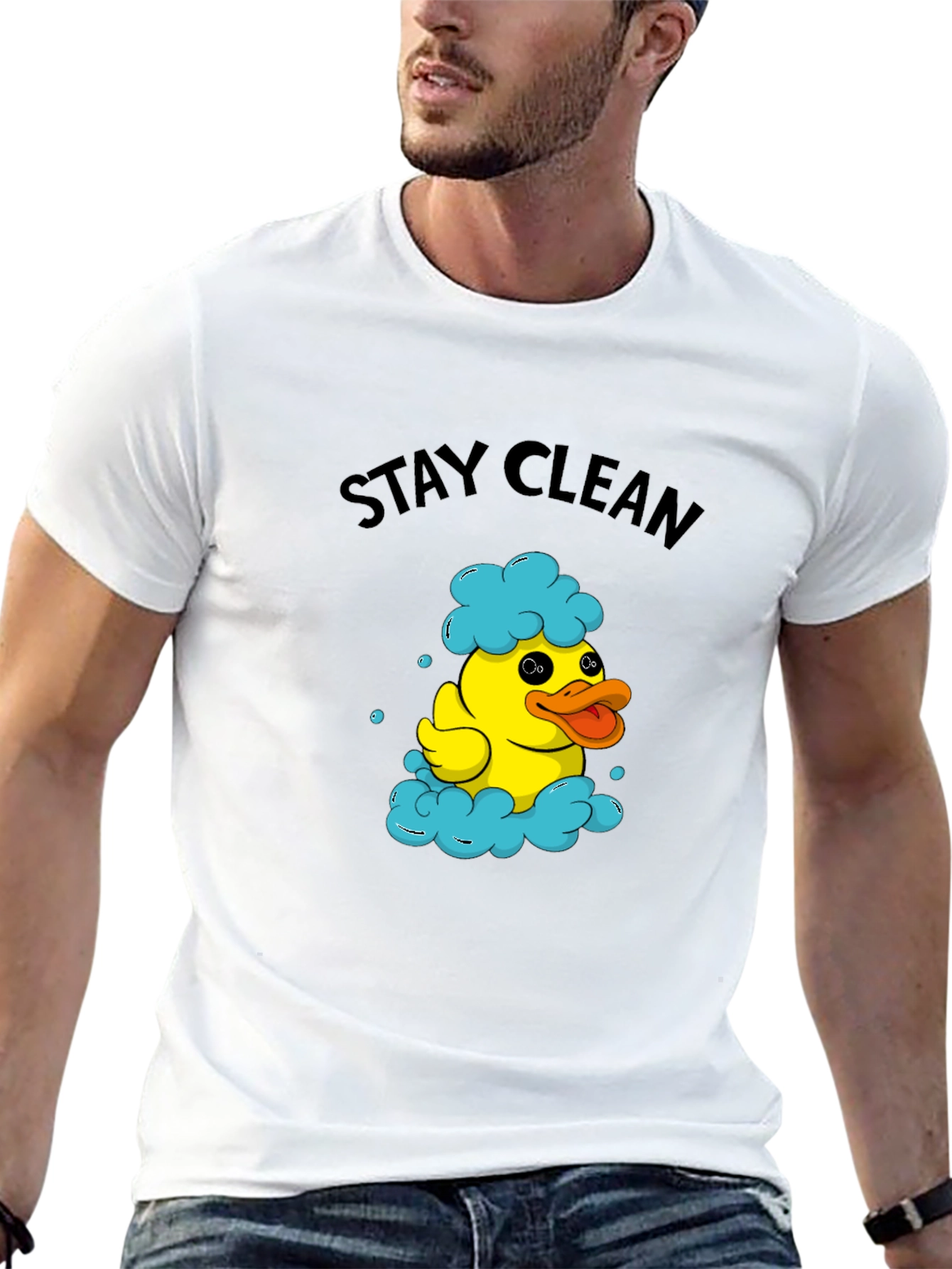 Stay Clean Duck T-Shirt - Novelty Graphic Tee