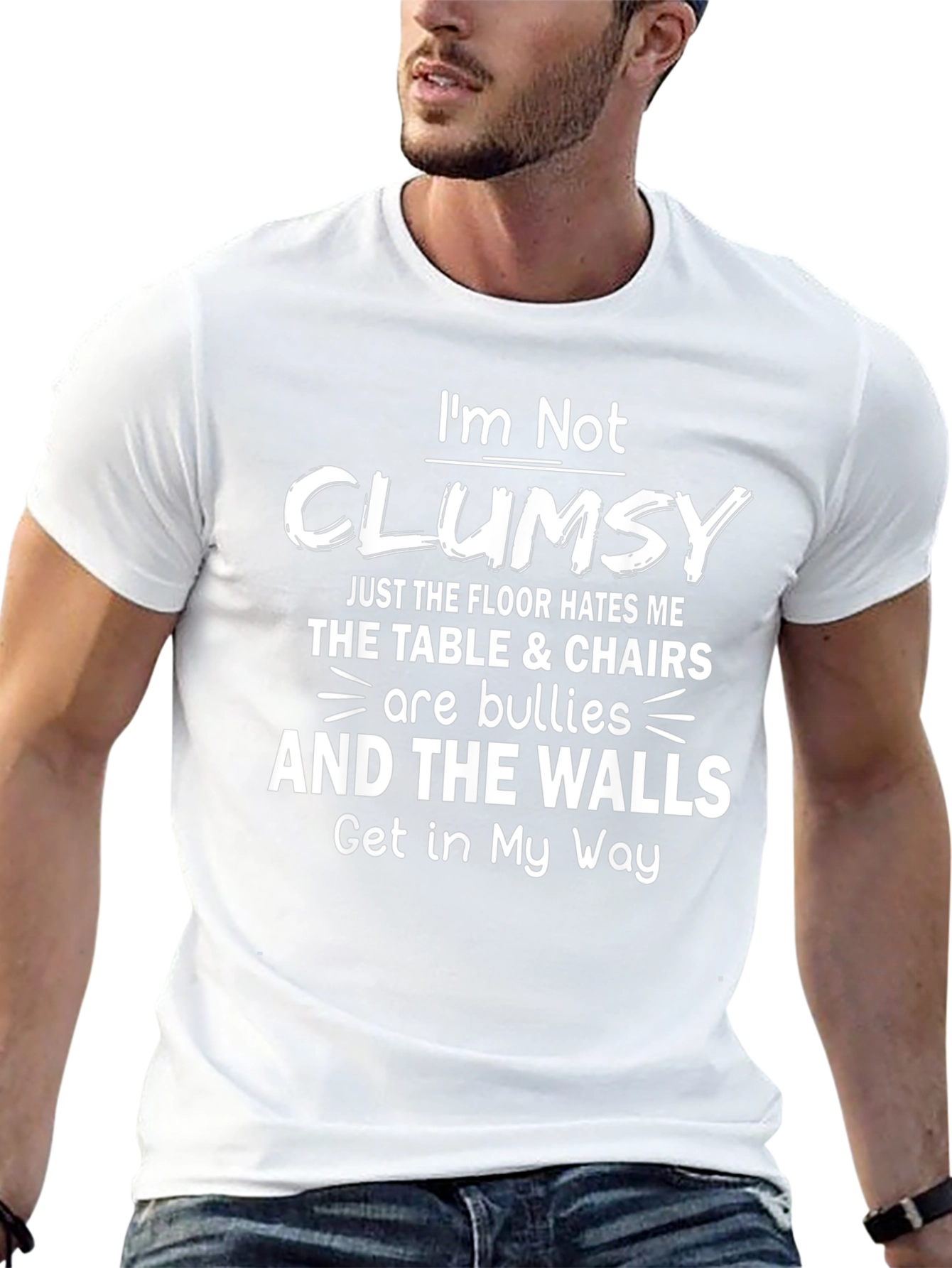 Funny Clumsy T-Shirt - Floor Hates Me Design