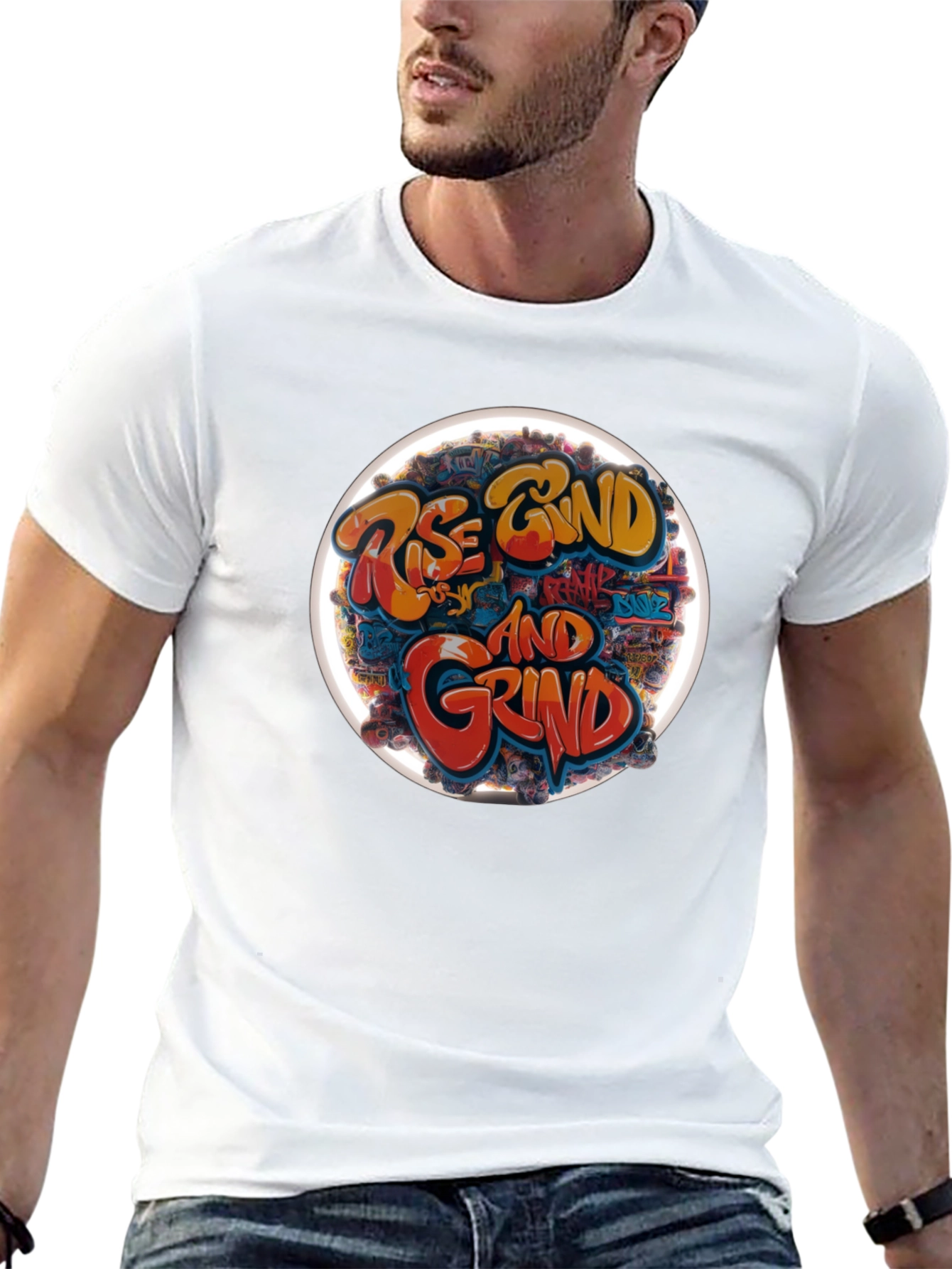 Rise & Grind Graphic T-Shirt - Black Casual Tee