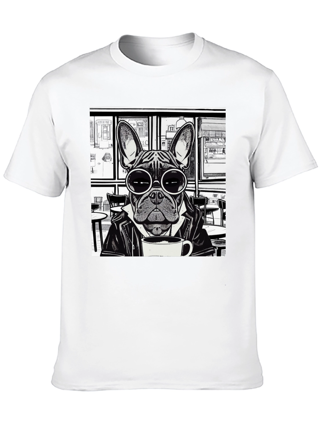 Cool Dog T-Shirt - Frenchie Coffee Lover