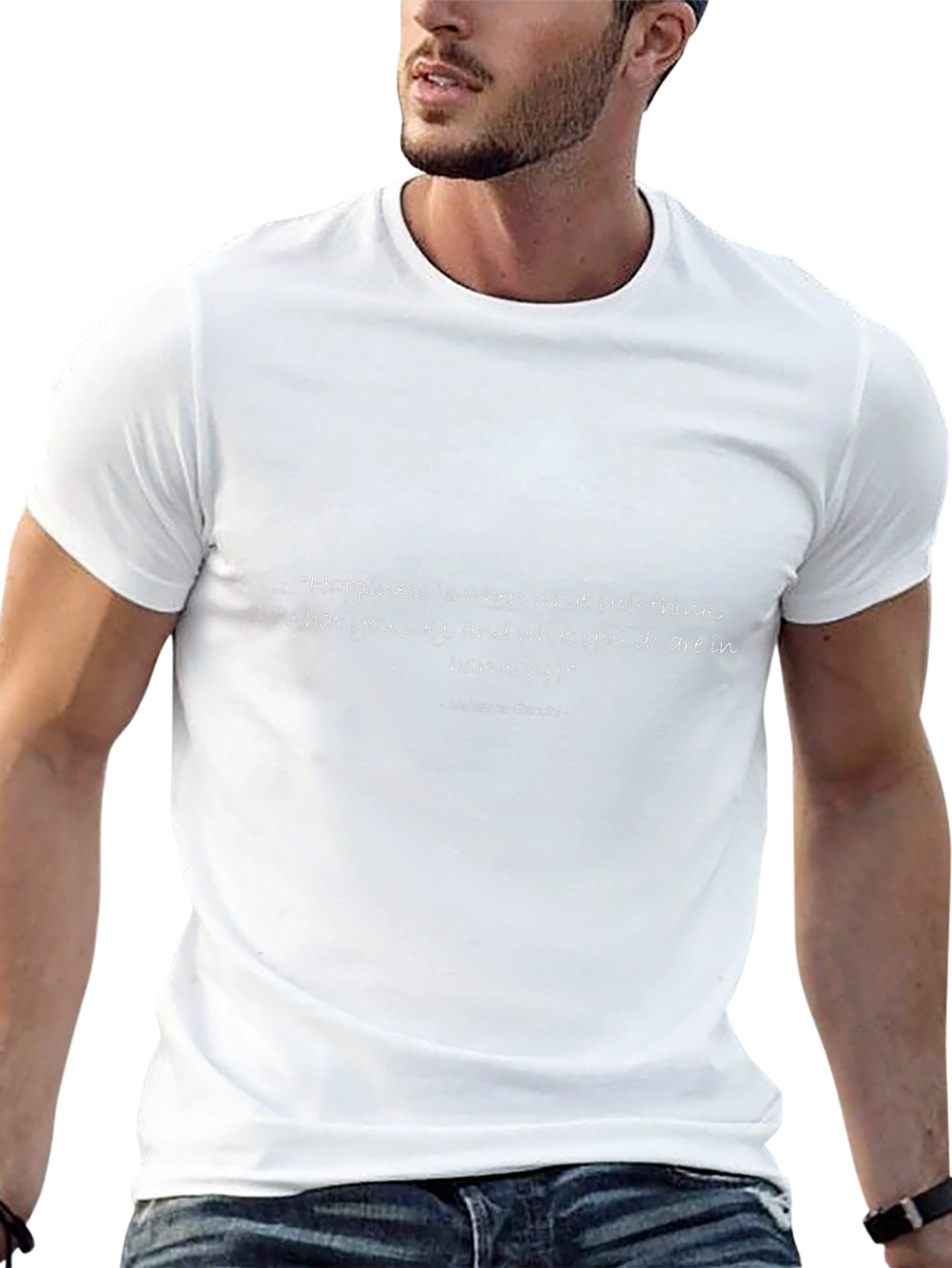 Gandhi Quote T-Shirt - Happiness is Harmony
