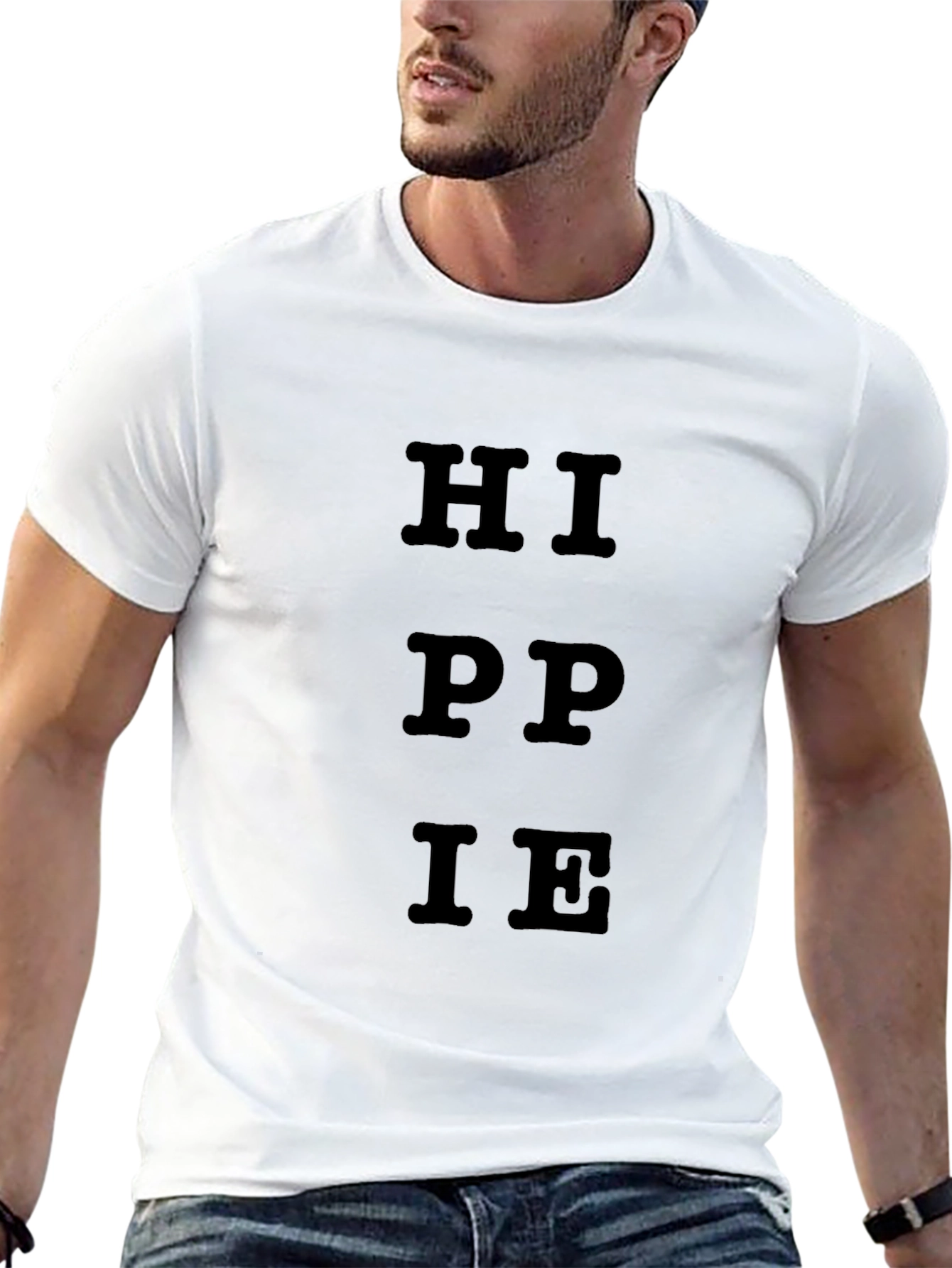 Hippie Graphic Black Cotton T-Shirt