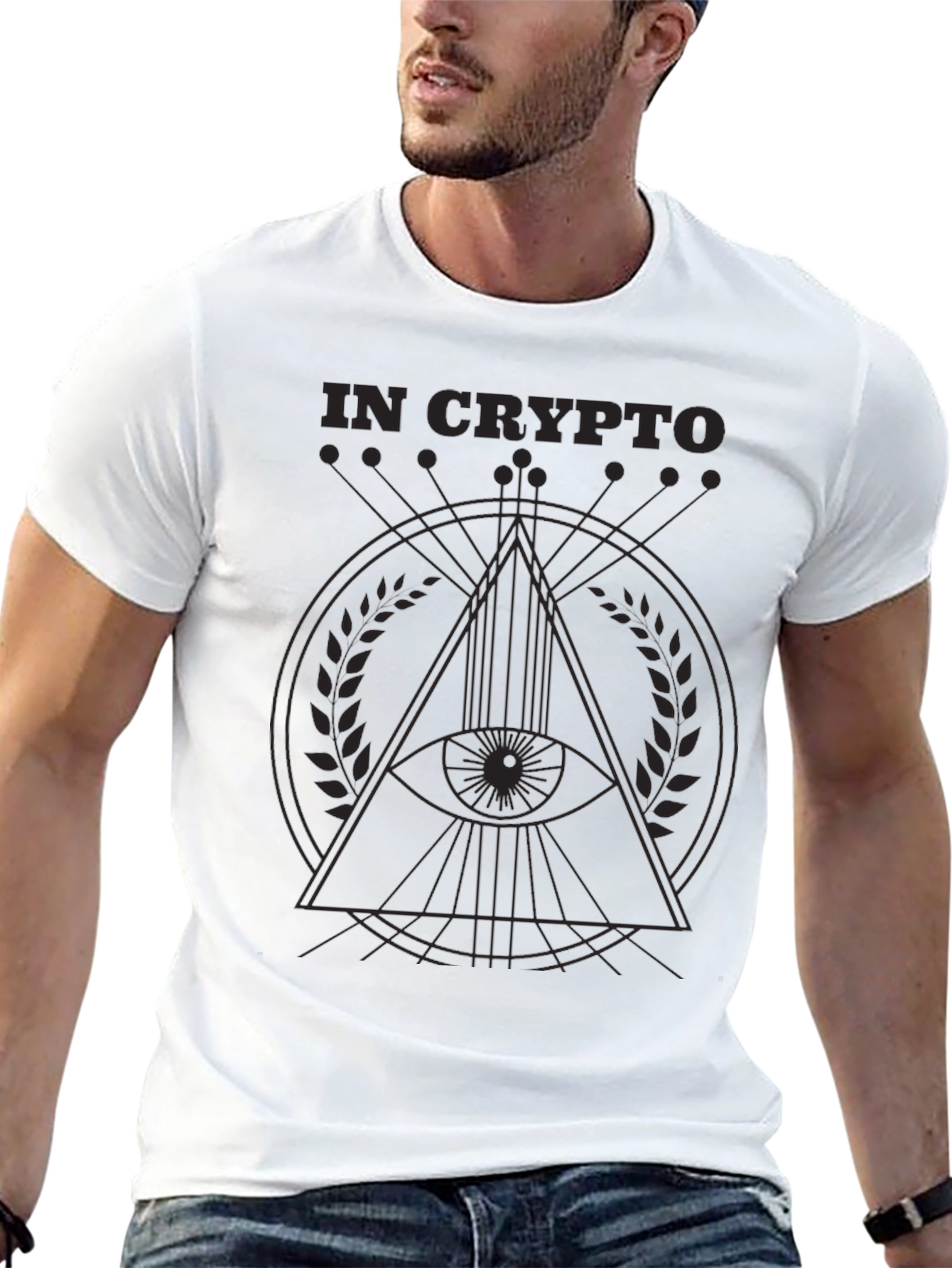 In Crypto Mens Black Graphic T-Shirt