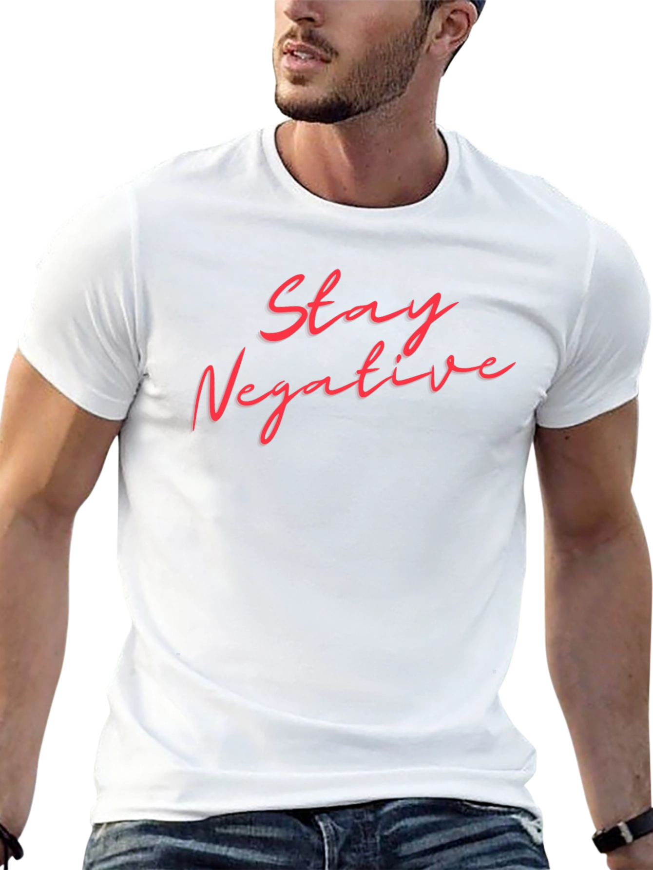 Stay Negative Graphic T-Shirt - Black