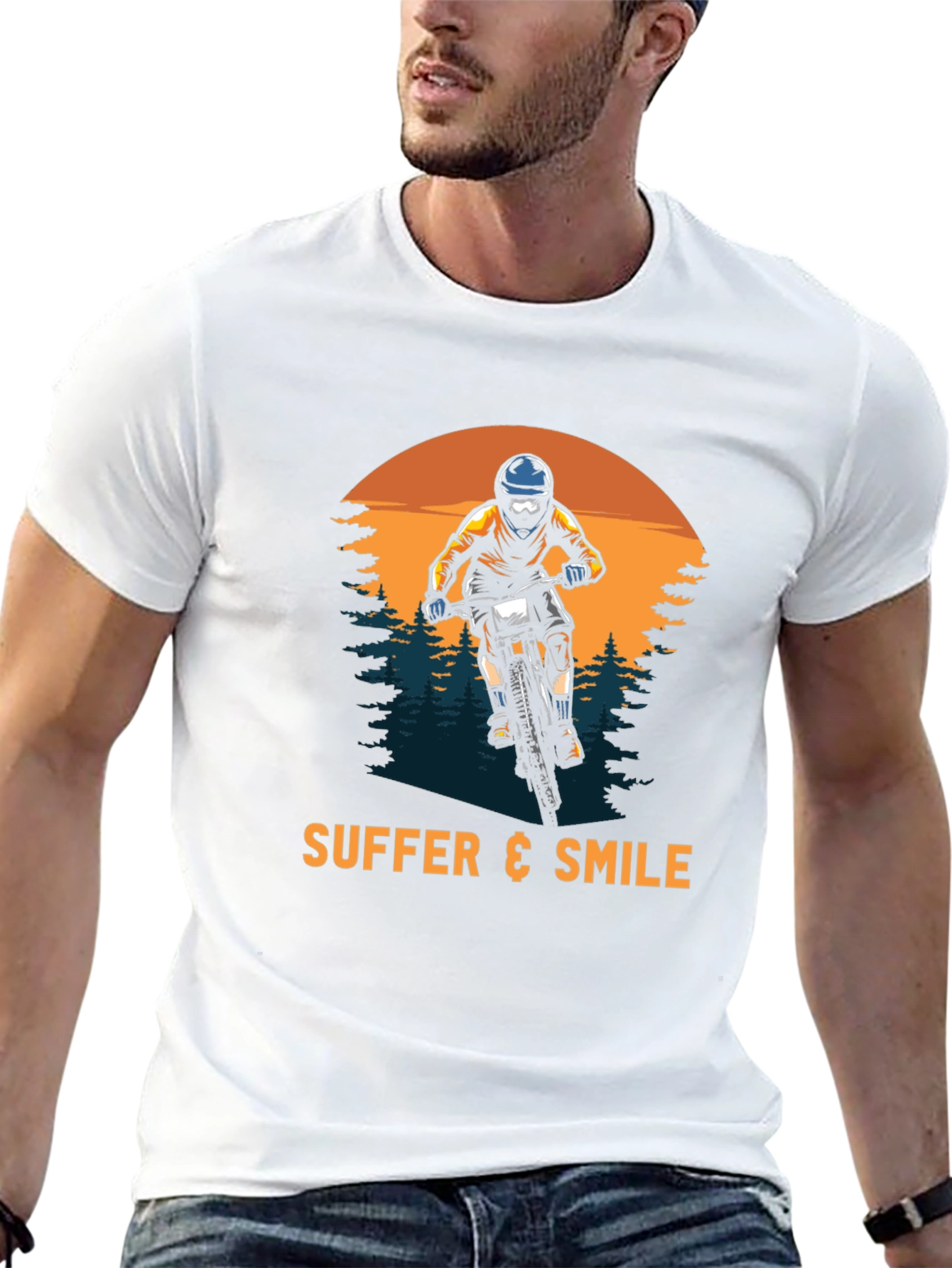 Suffer & Smile Mountain Biker Graphic T-Shirt