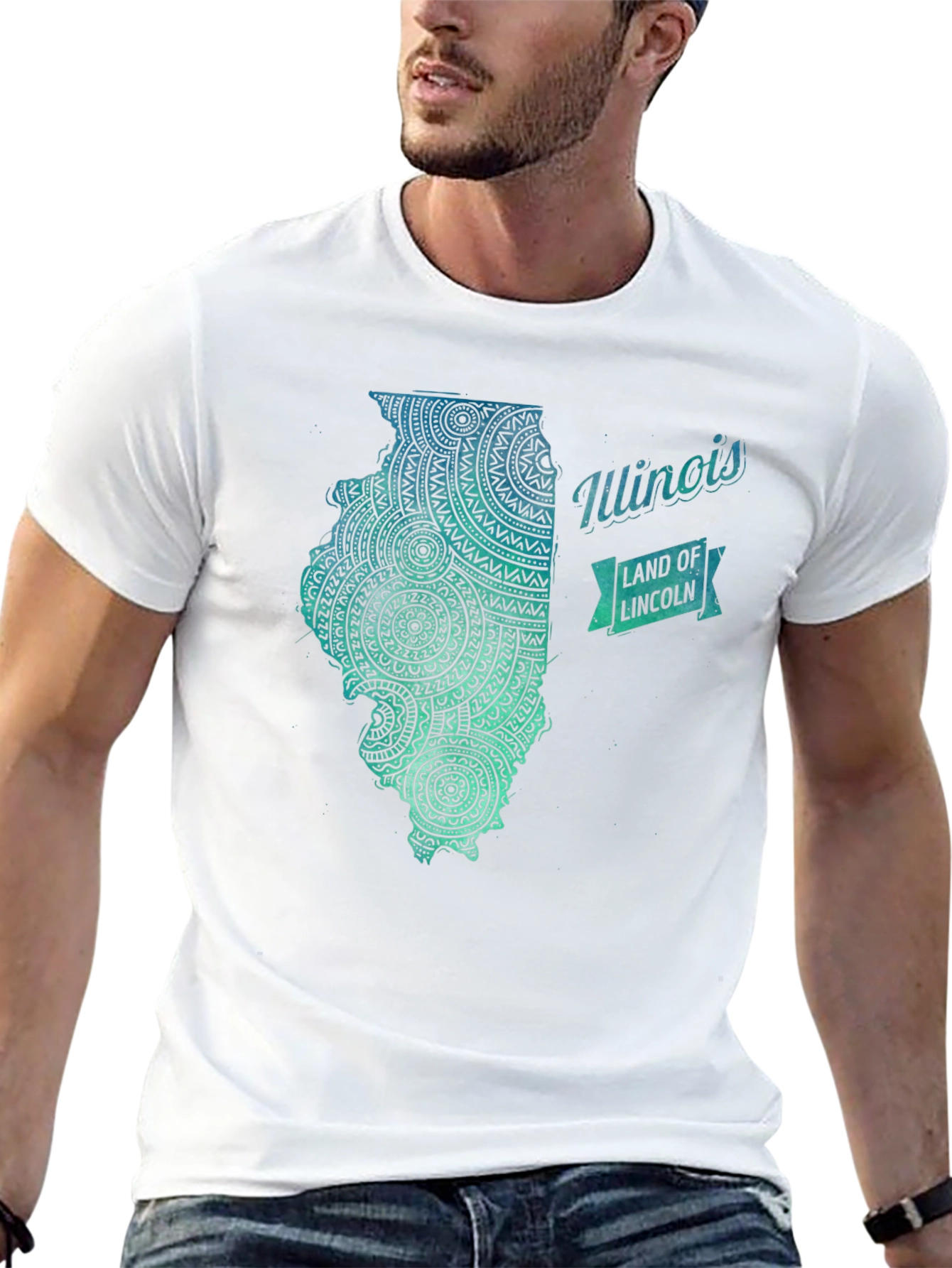 Illinois State Mandala Art T-Shirt