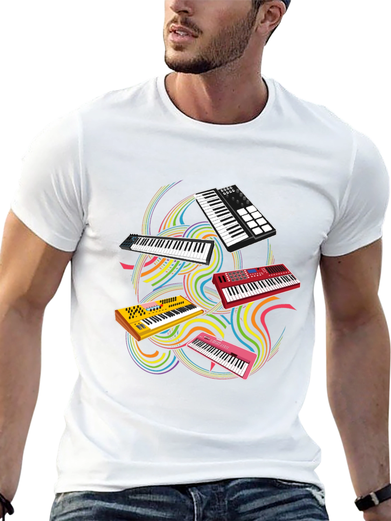 Keyboard Music T-Shirt - Black Cotton Tee