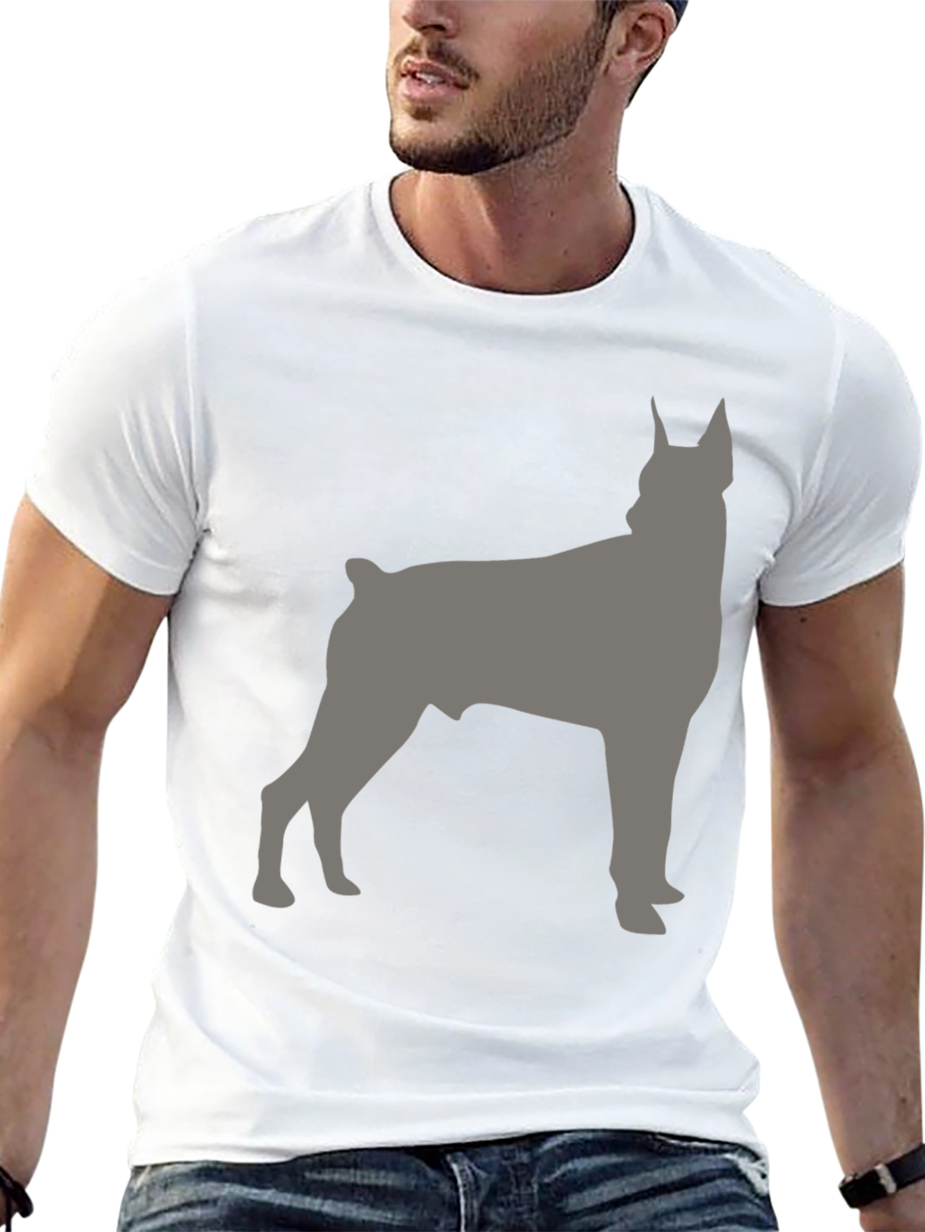 Dog Breed Silhouette Graphic Tee - Mens Black T-Shirt
