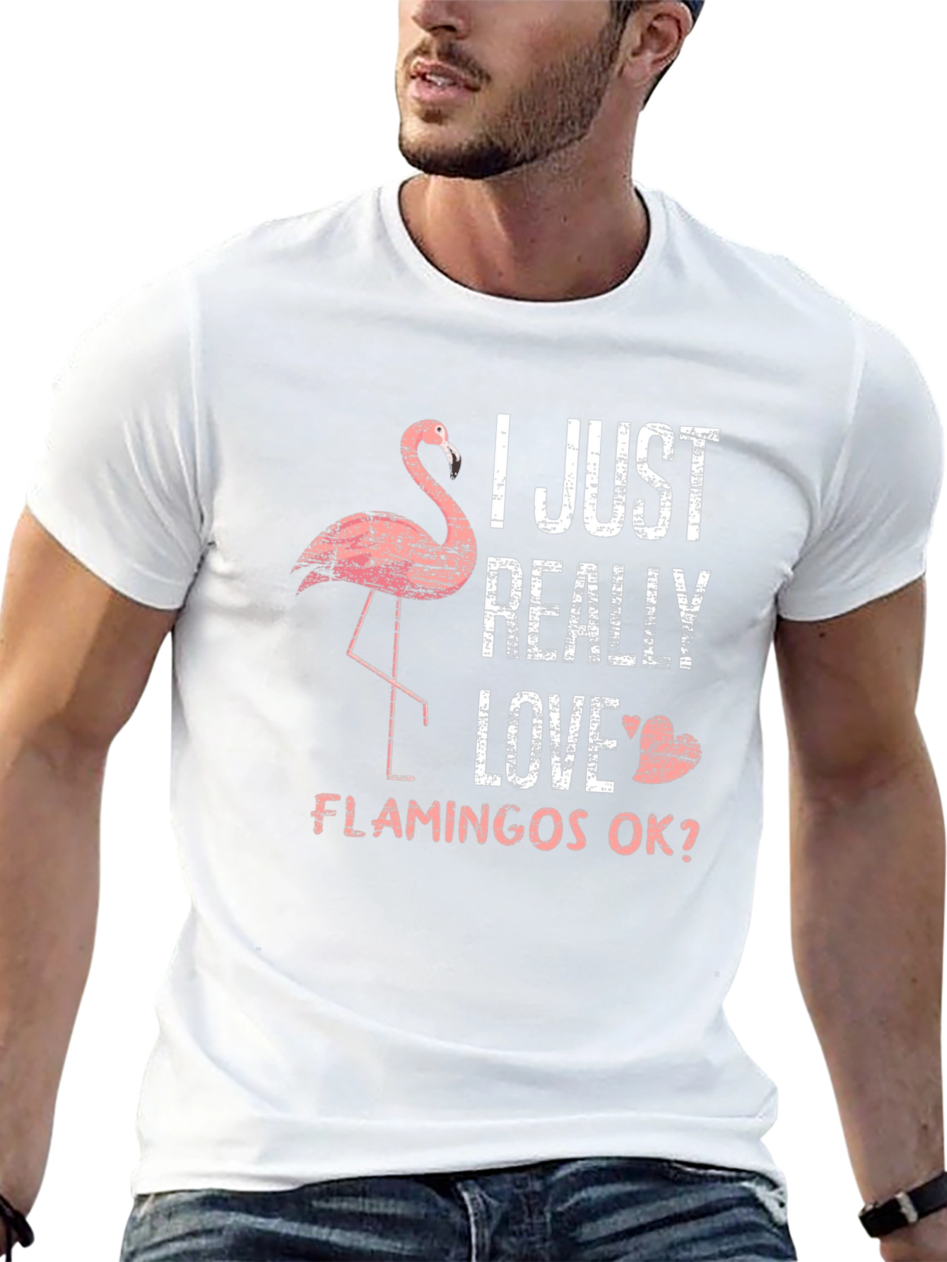 I Just Really Love Flamingos Graphic T-Shirt