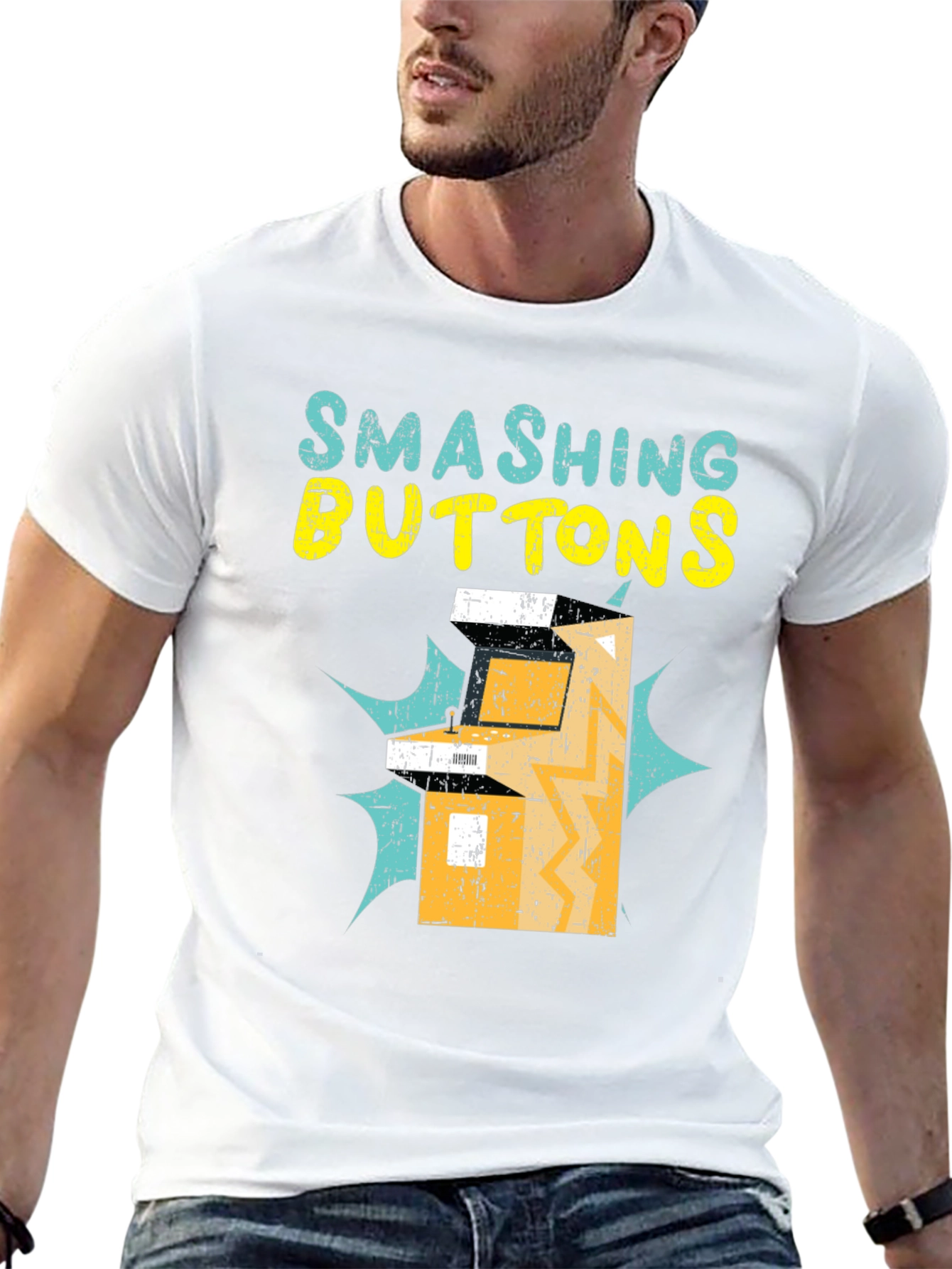 Smashing Buttons Graphic Tee - Retro Gamer T-Shirt