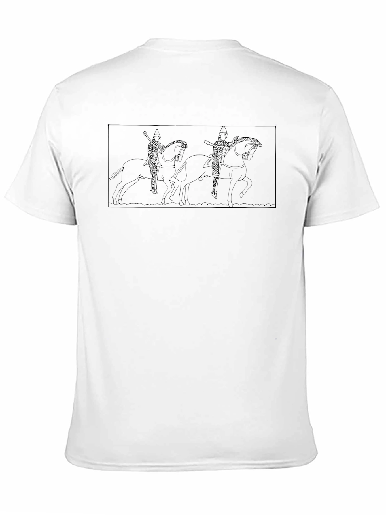 Black T-Shirt with Equestrian Warrior Design