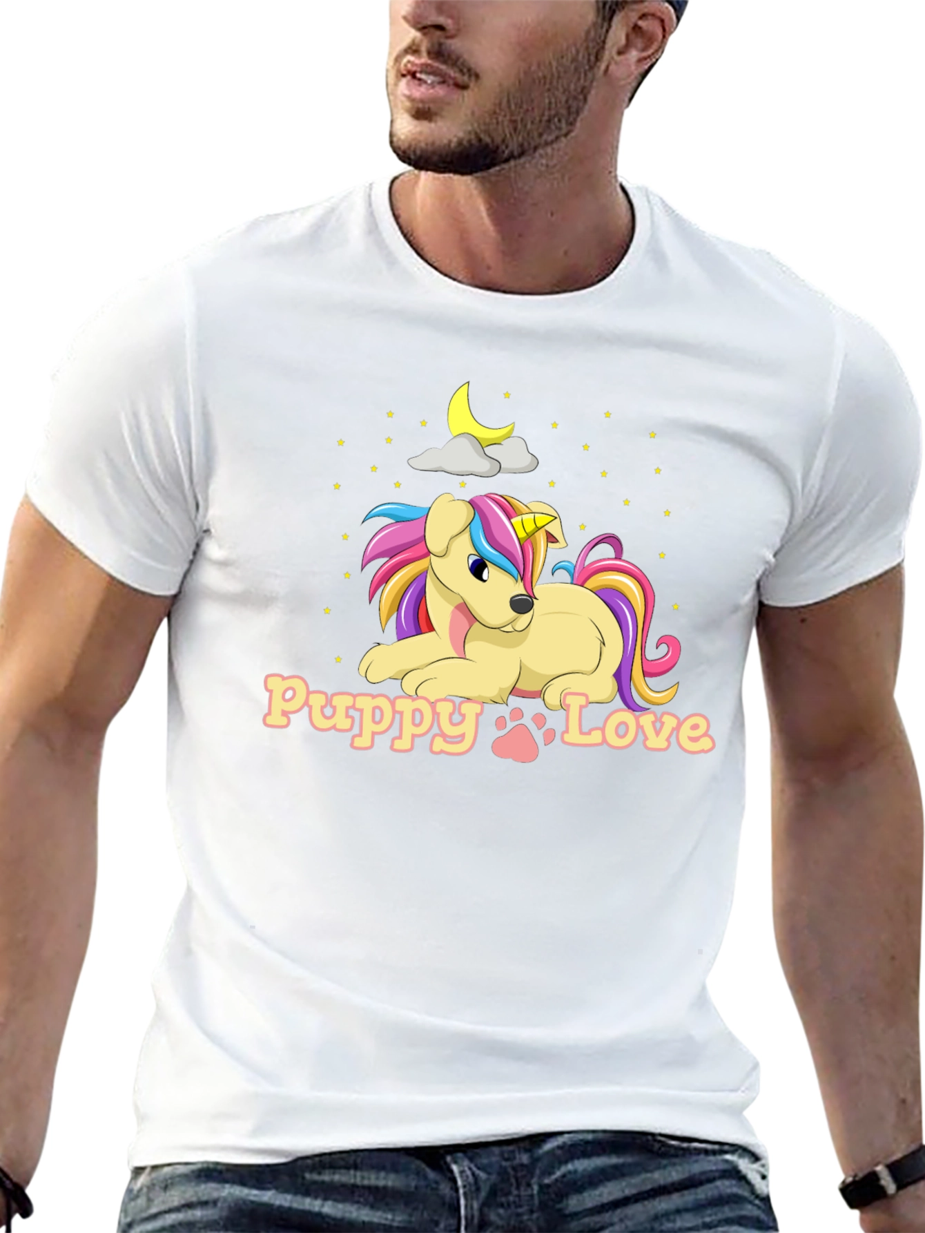 Puppy Love Unicorn Dog Graphic T-Shirt