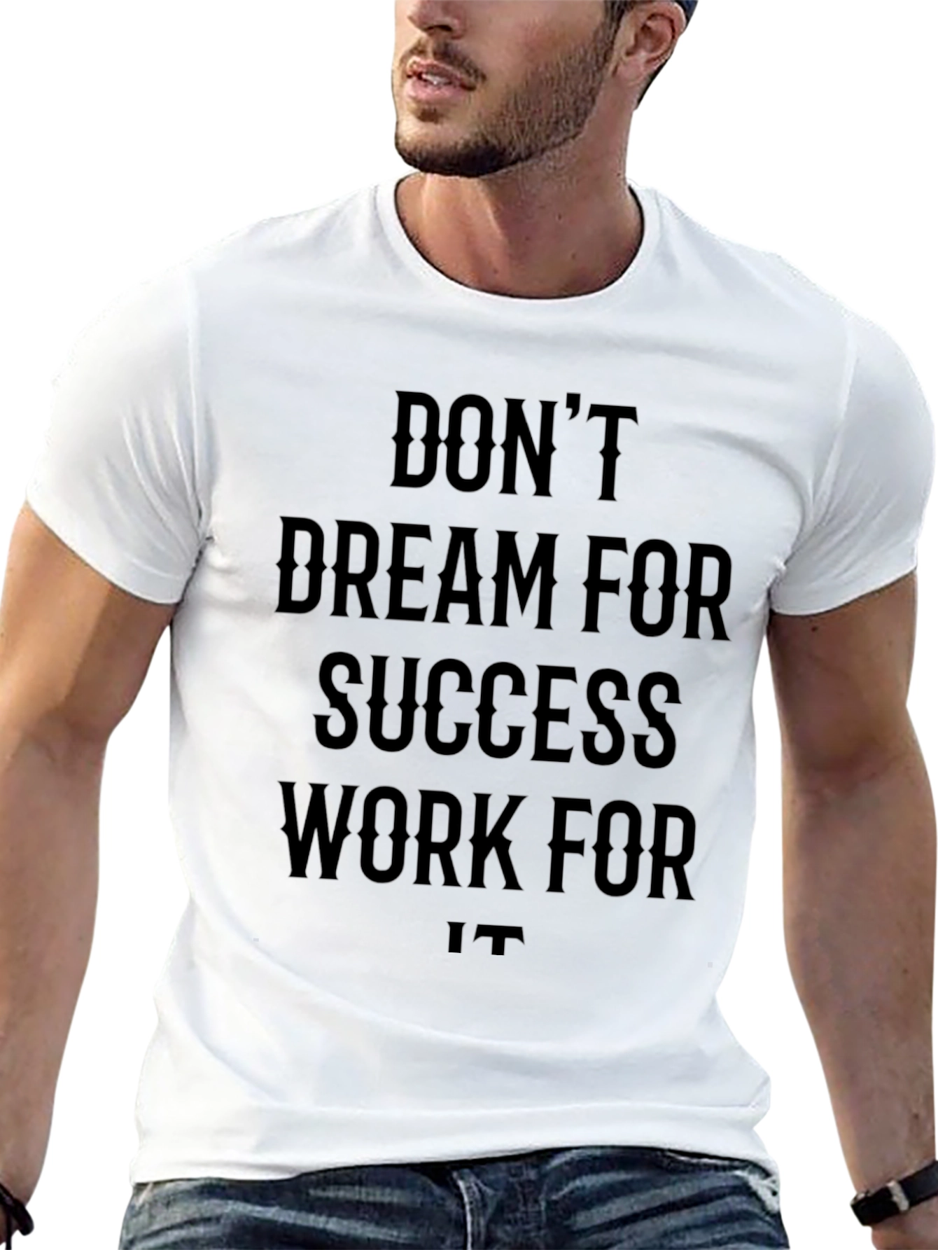 Motivational Black T-Shirt: Work for Success
