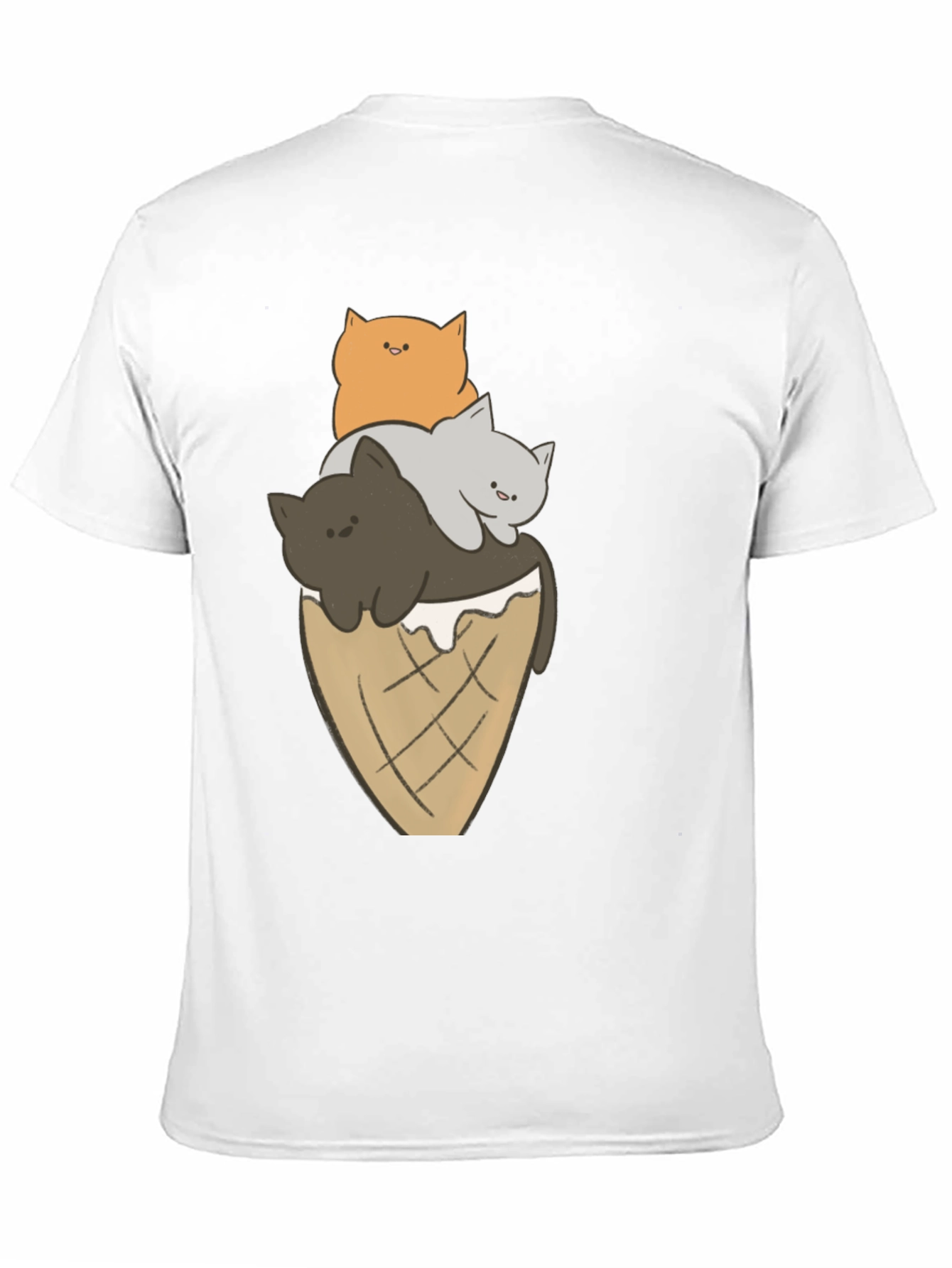 Cat Ice Cream Cone Graphic Tee