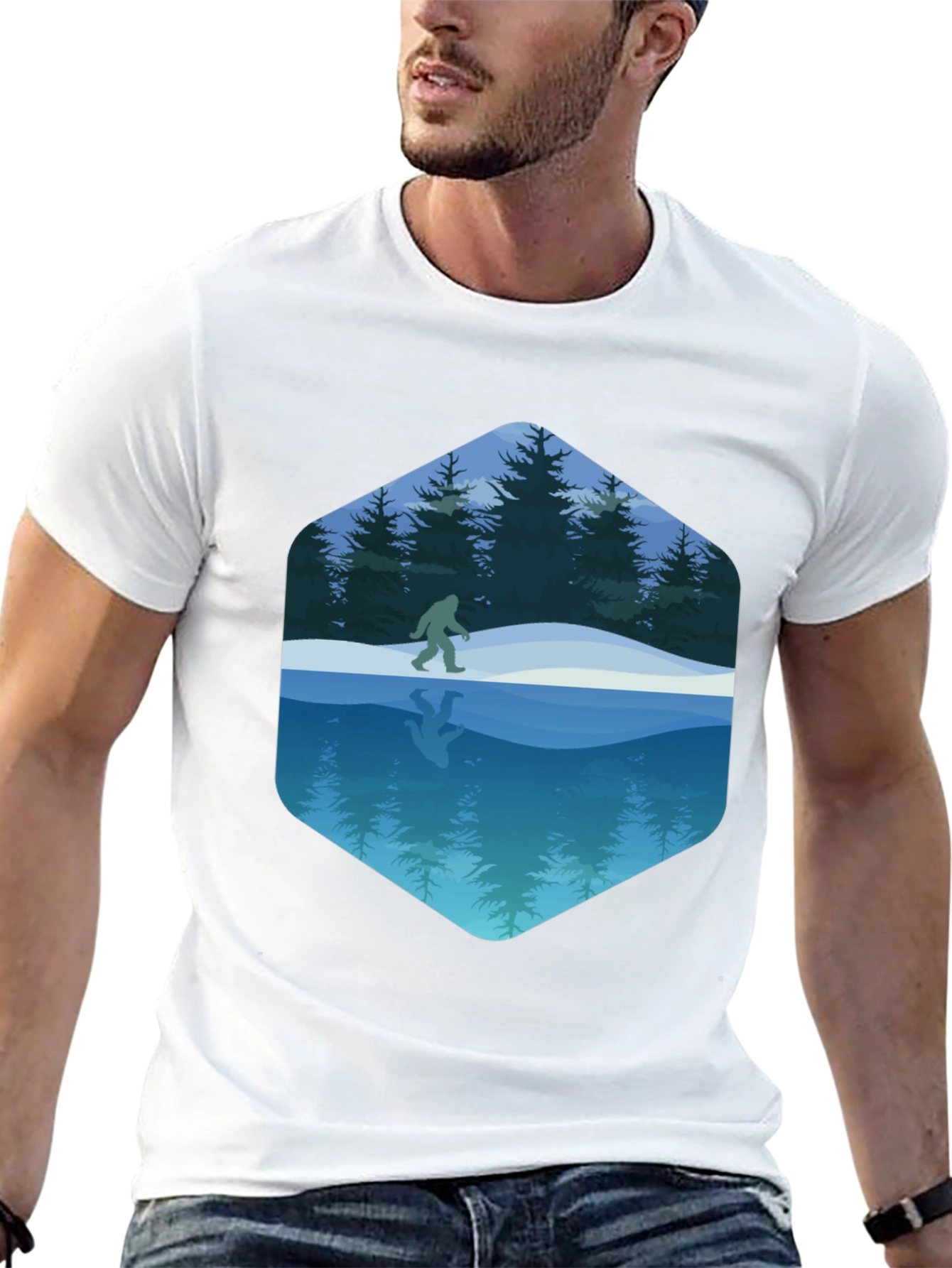 Bigfoot Reflection Graphic Tee - Black
