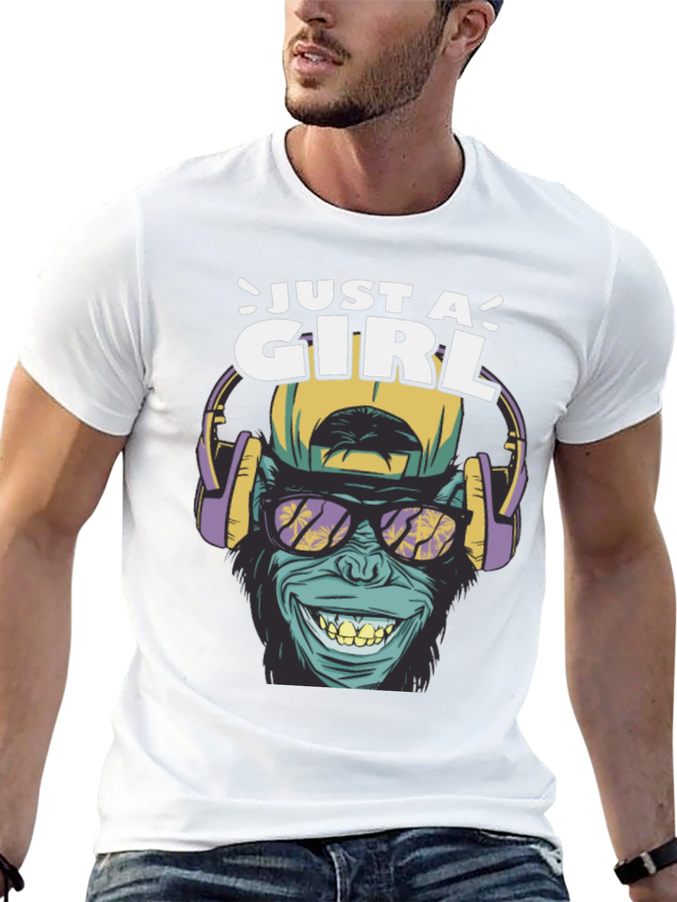 Just A Girl Ape Graphic T-Shirt