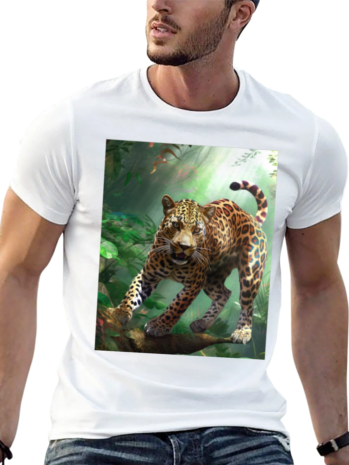 Leopard Jungle Graphic Tee - Wild Animal Print