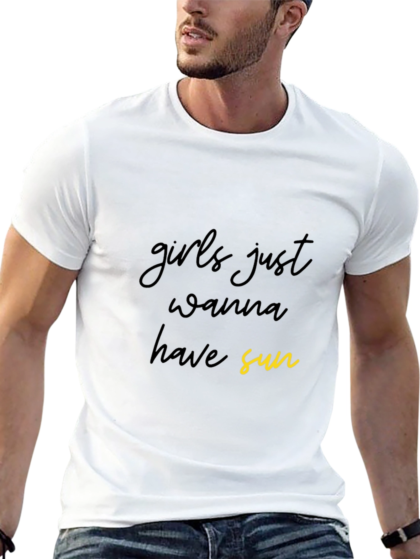 Girls Just Wanna Have Sun Black Graphic Tee