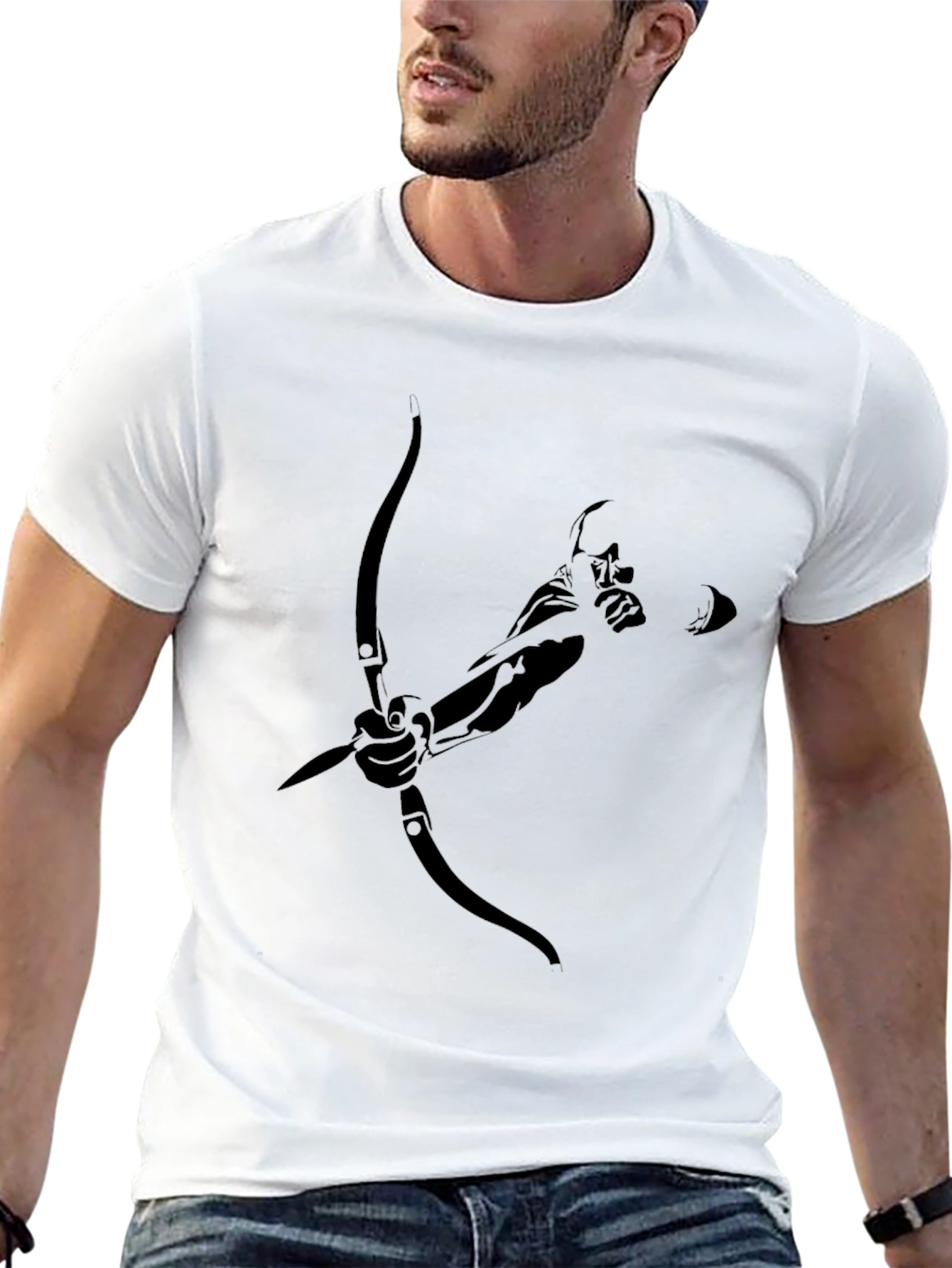 Archer Graphic Tee - Black Cotton T-Shirt