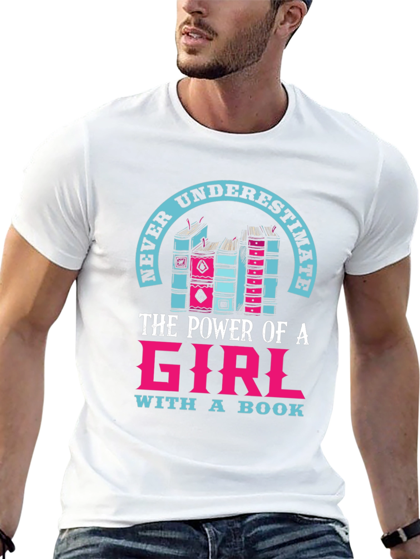 Never Underestimate a Girl with a Book T-Shirt