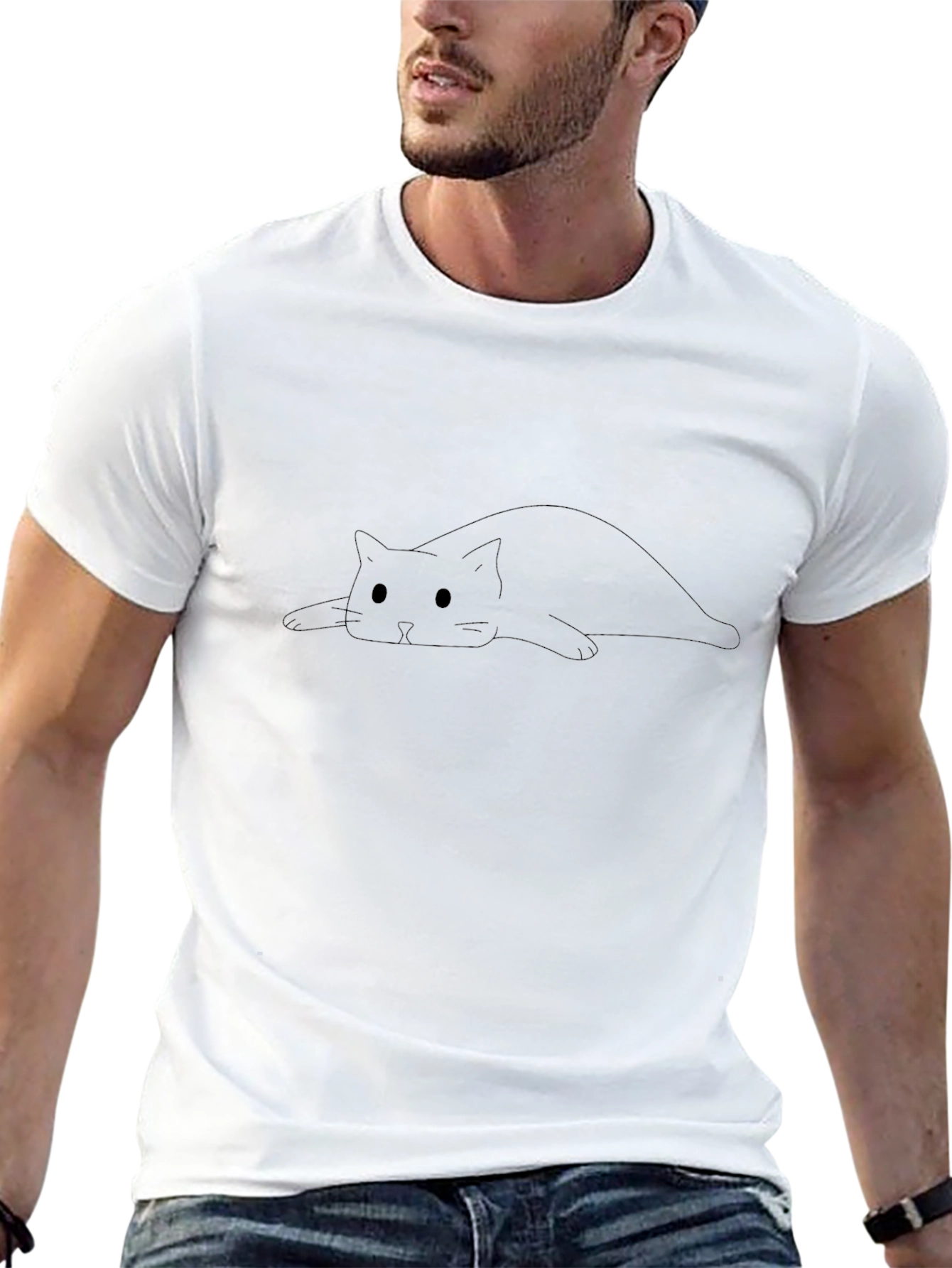 Chill Cat T-Shirt - Relaxed Style Soft Cotton