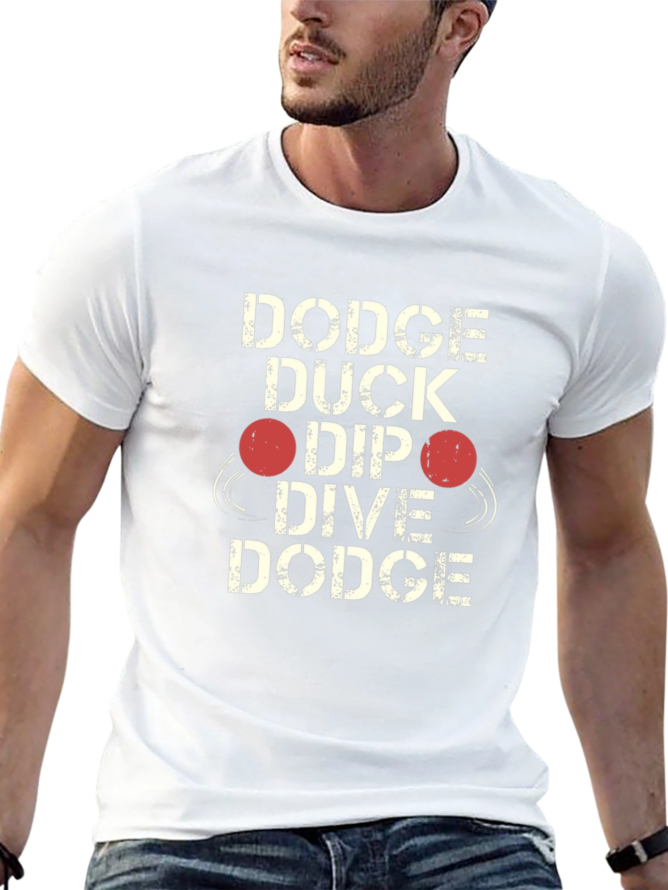 Dodgeball Graphic T-Shirt - Dodge Duck Dip Dive Dodge