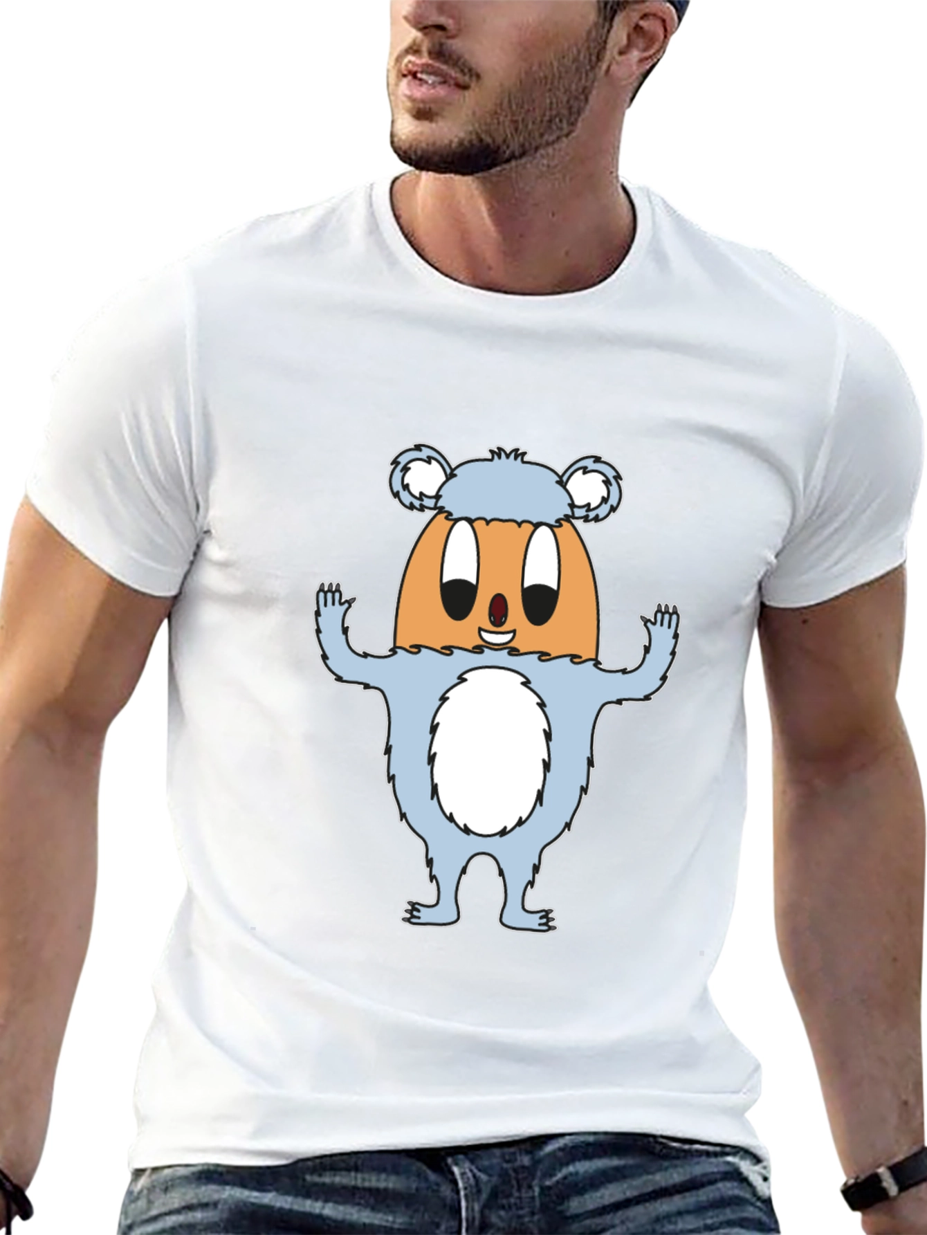 Funny Egg Monster Graphic Black T-Shirt