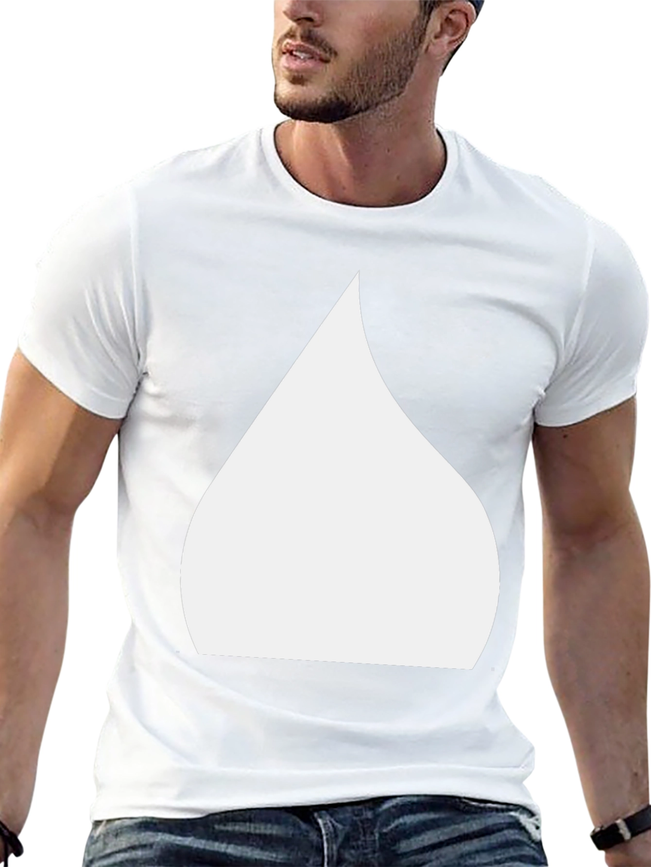 Minimalist Black T-Shirt - White Teardrop Design