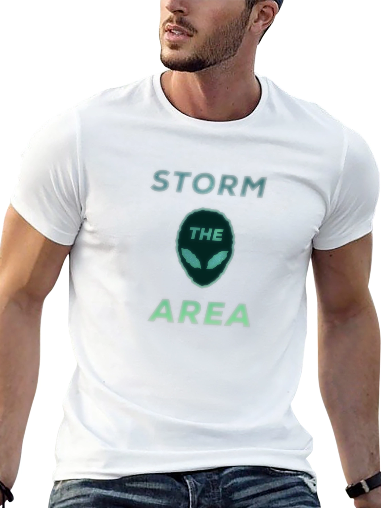 Storm Area Alien Head Graphic Tee - Black