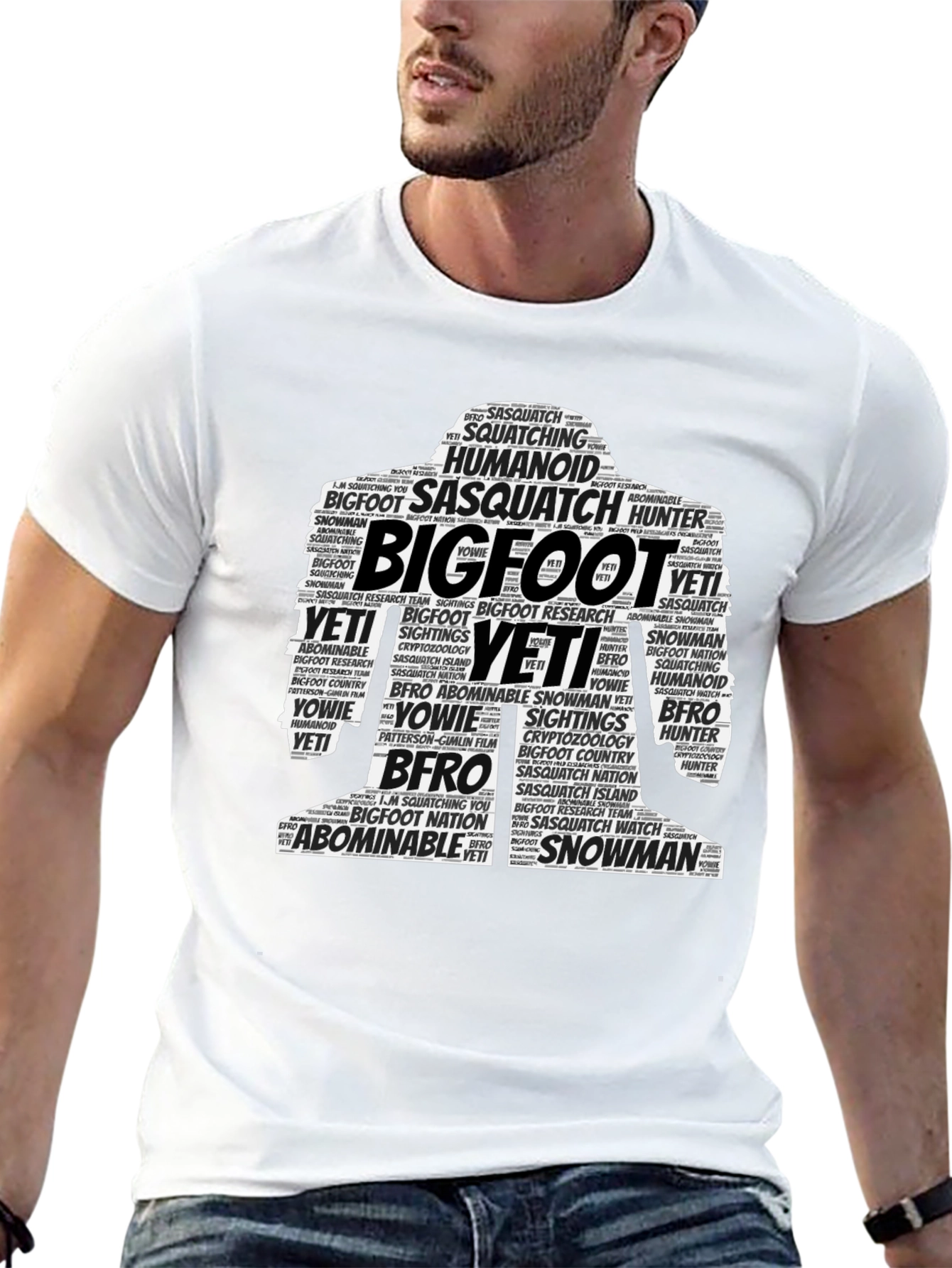 Bigfoot Word Art Graphic Tee