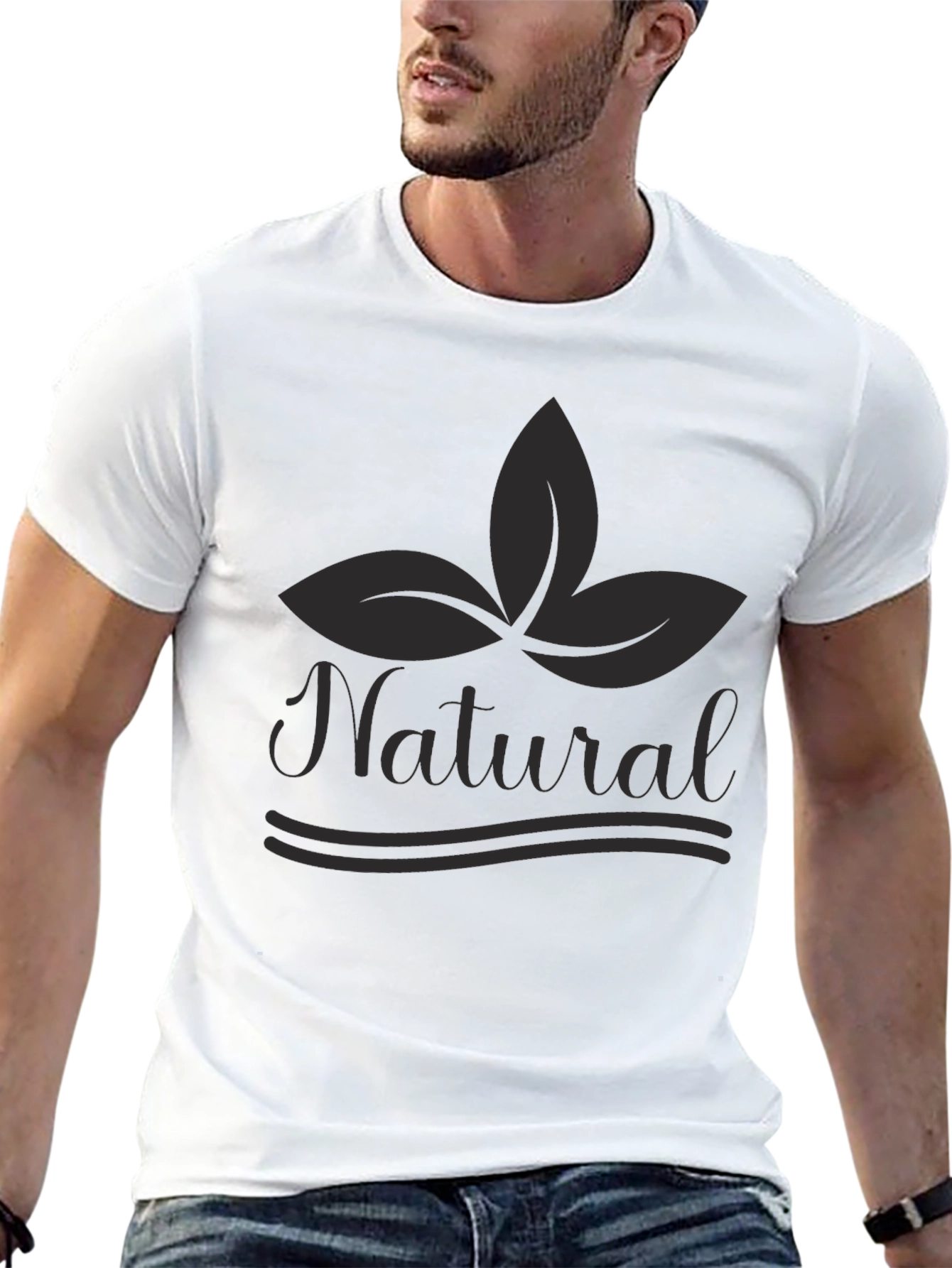 Natural Leaf Graphic T-Shirt - Unisex Black Tee