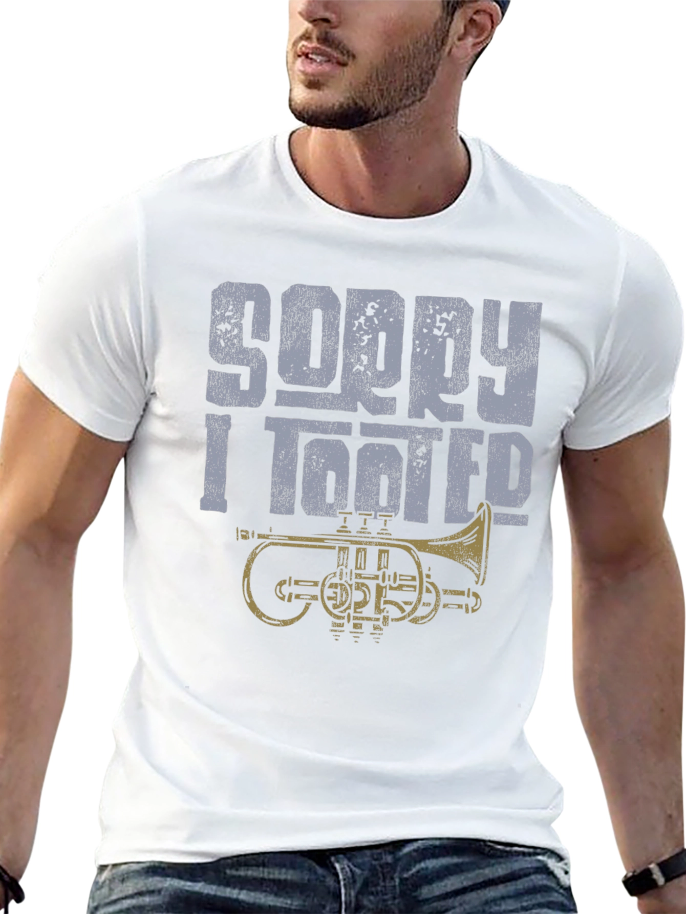 Sorry I Tooted T-Shirt - Funny Trumpet Design