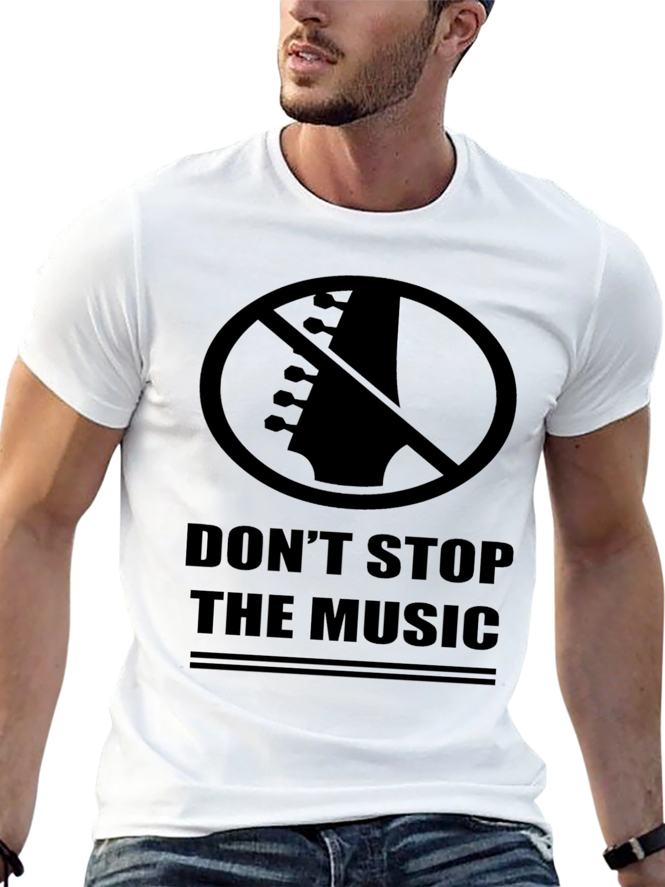 Dont Stop The Music Graphic Tee - Black