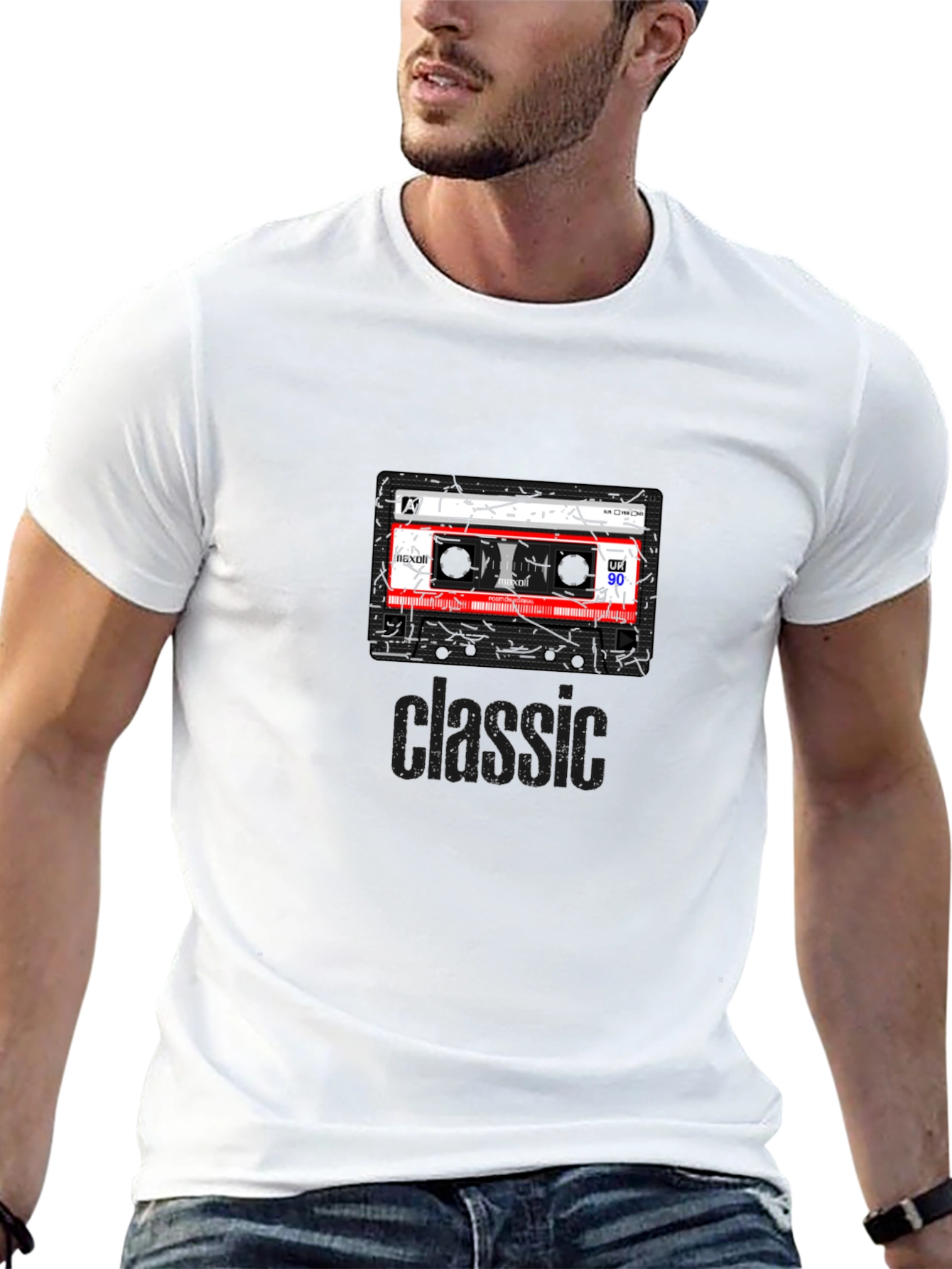 Retro Cassette Tape Graphic T-Shirt - Classic 90s Style