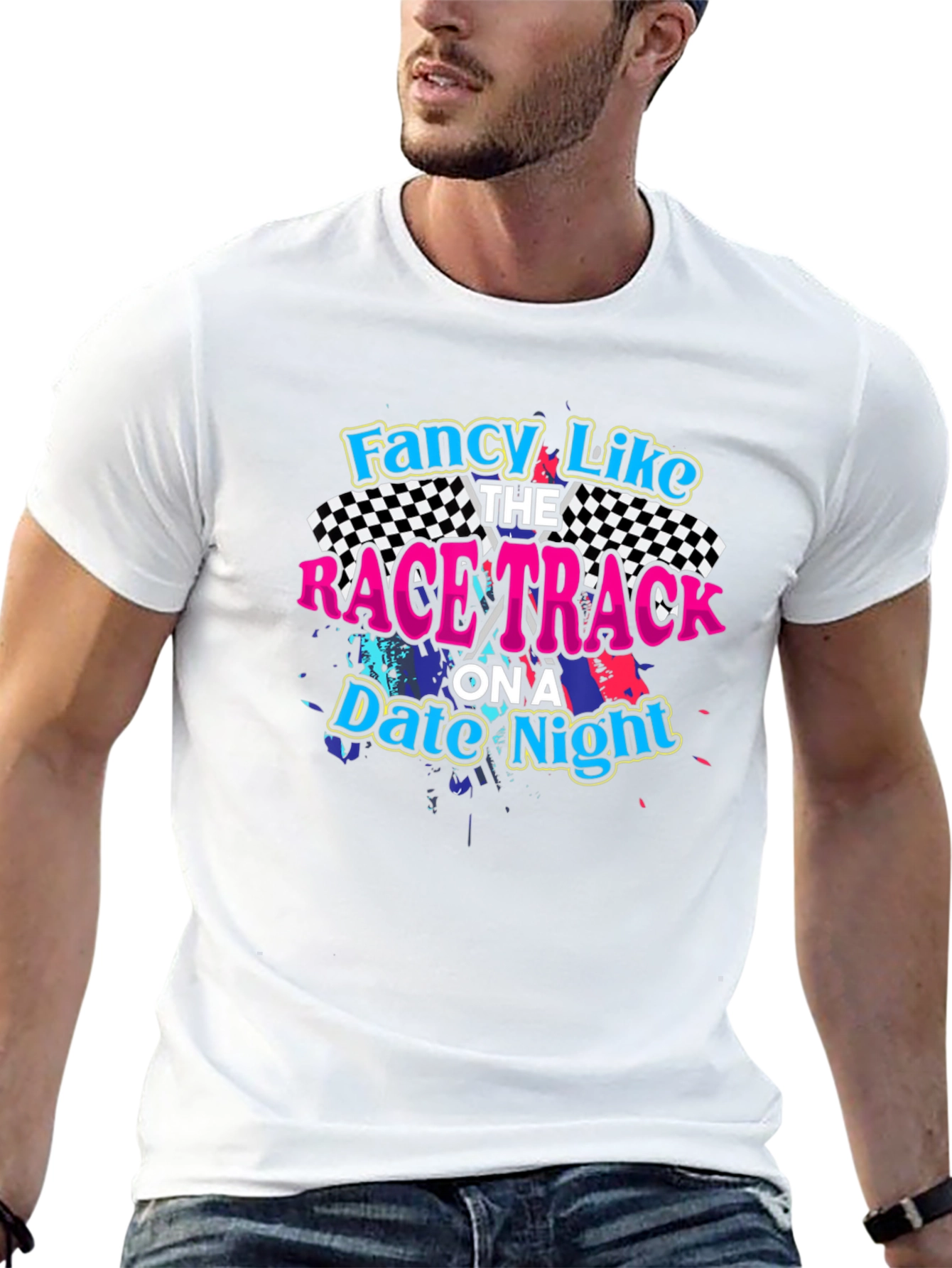 Fancy Like Race Track Date Night Black T-Shirt