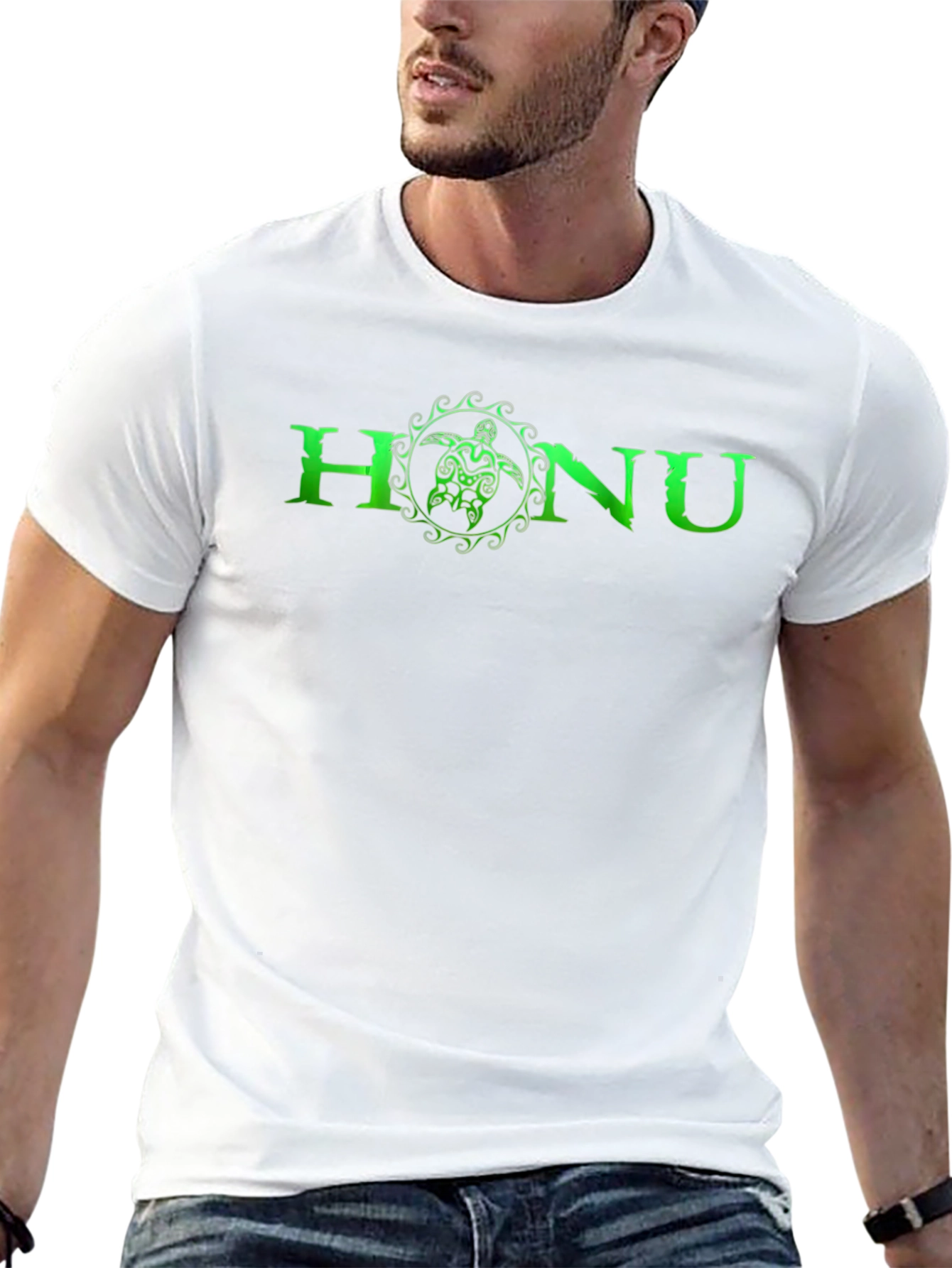 HANU Turtle Green Graphic T-Shirt - Black