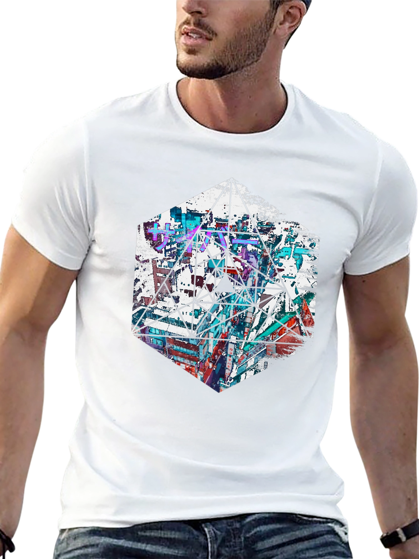 Geometric Cityscape Graphic Tee