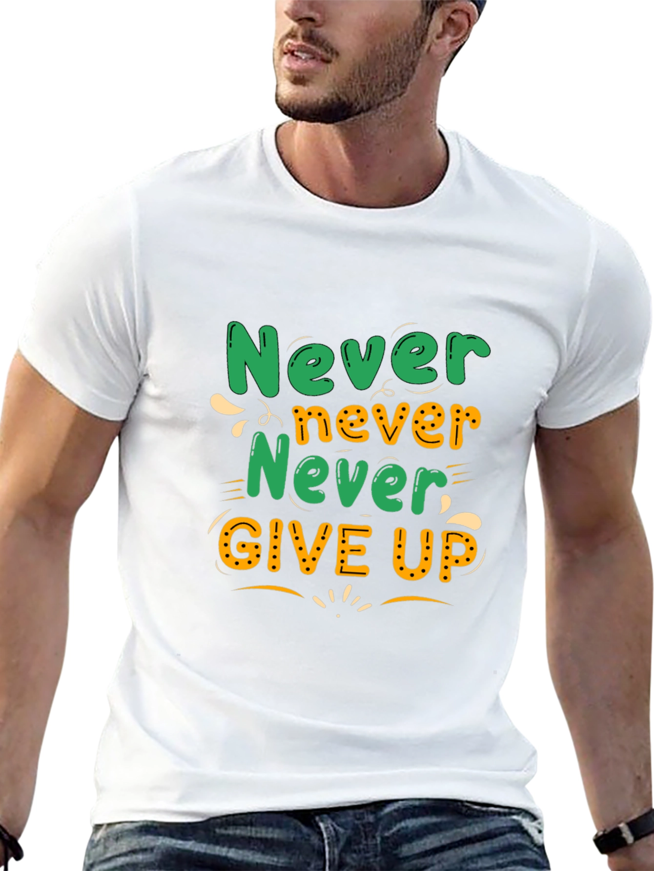 Never Give Up Motivational T-Shirt