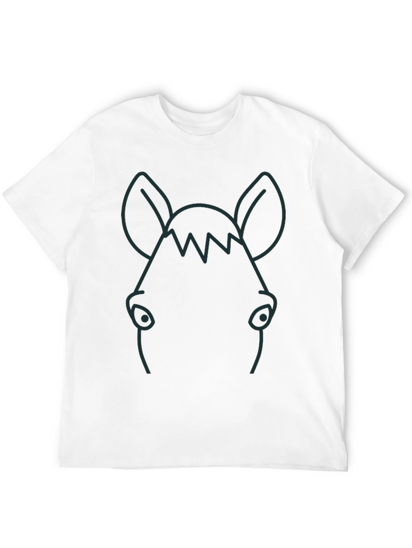 Cool Minimalist Horse Graphic Black T-Shirt