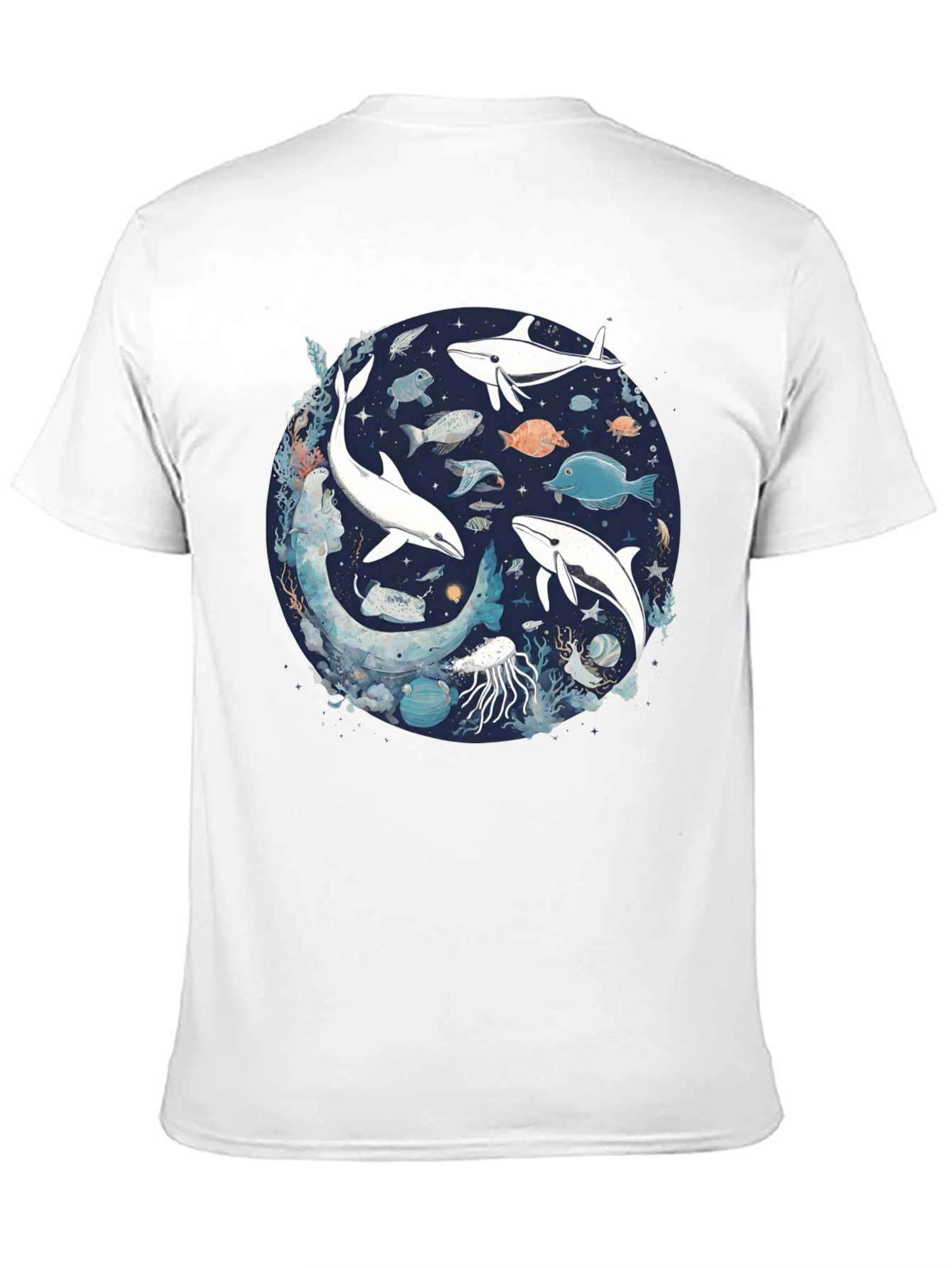 Ocean Life Graphic Tee - Unisex Black T-Shirt