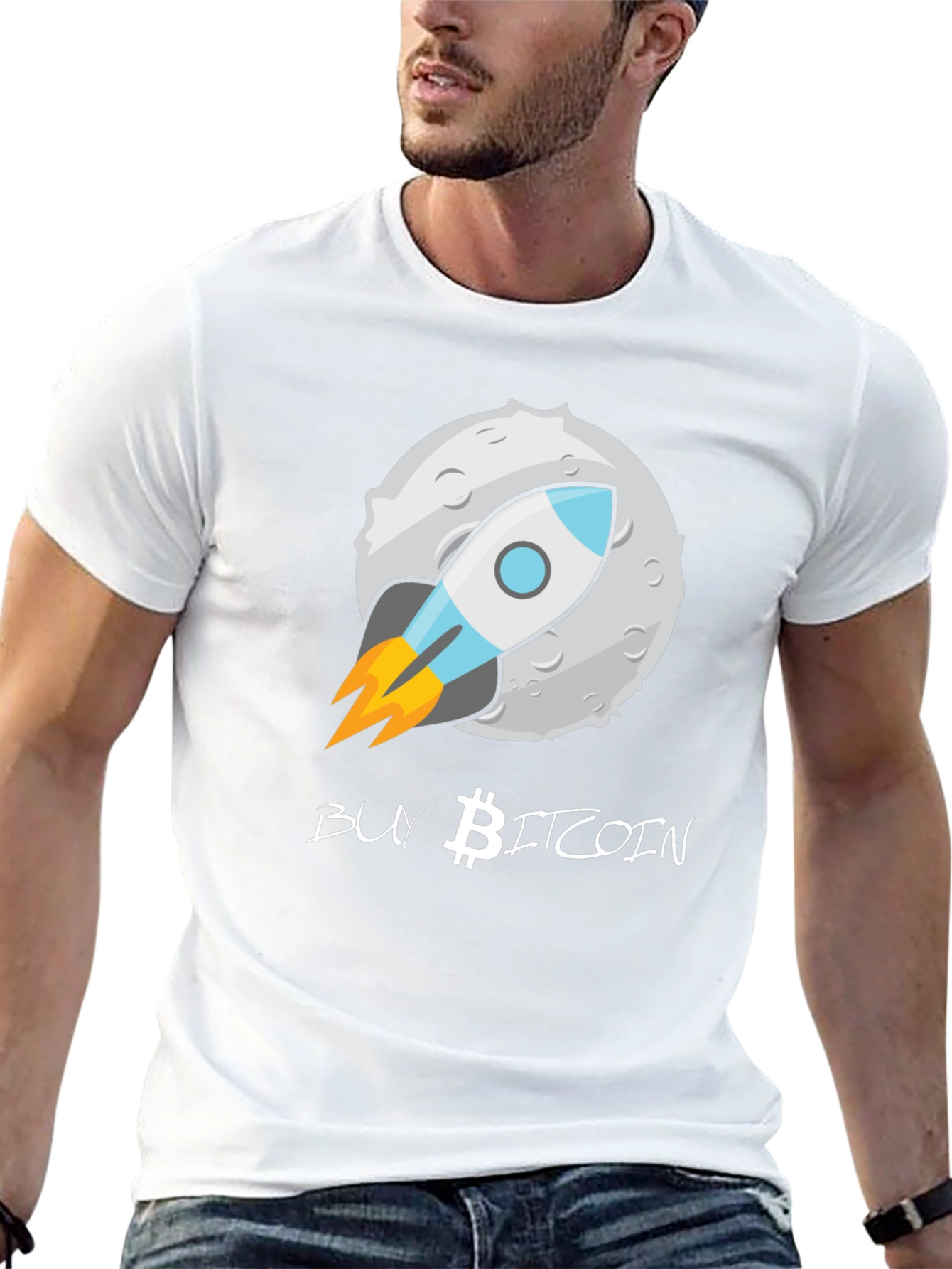 Buy Bitcoin Moon Rocket T-Shirt - Crypto Enthusiast Tee