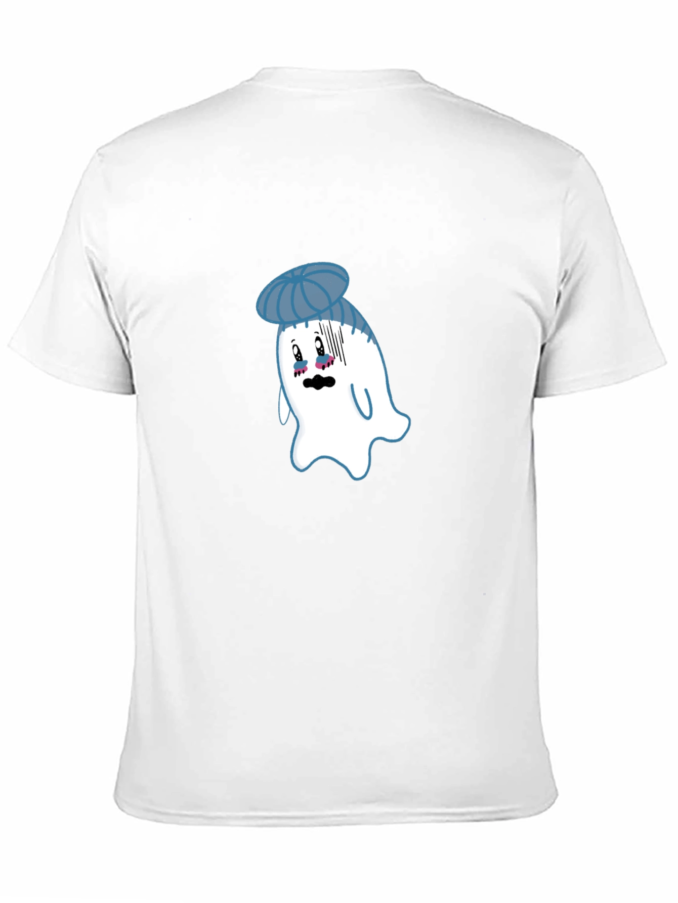 Funny Cartoon Ghost Graphic T-Shirt - Black