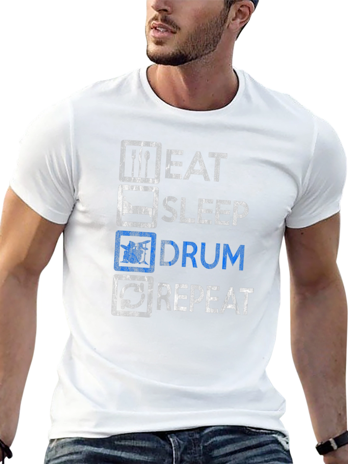 Eat Sleep Drum Repeat T-Shirt - Drummer Gift