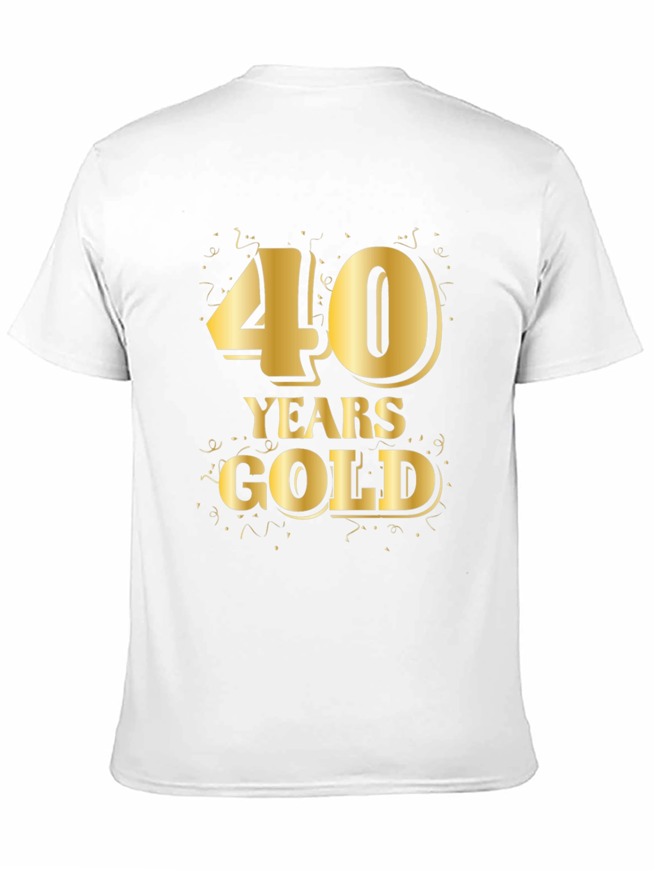 40 Years Gold Graphic Tee - Birthday Celebration Shirt