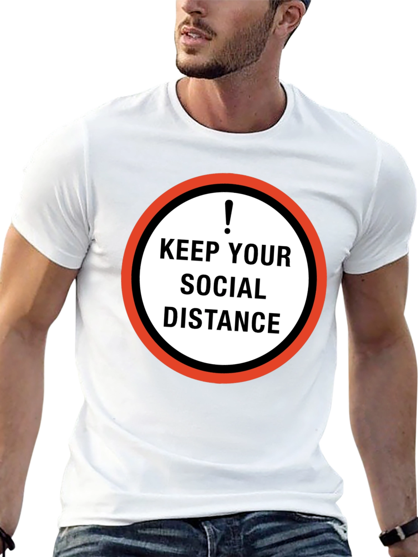 Keep Your Social Distance Graphic Tee - Black