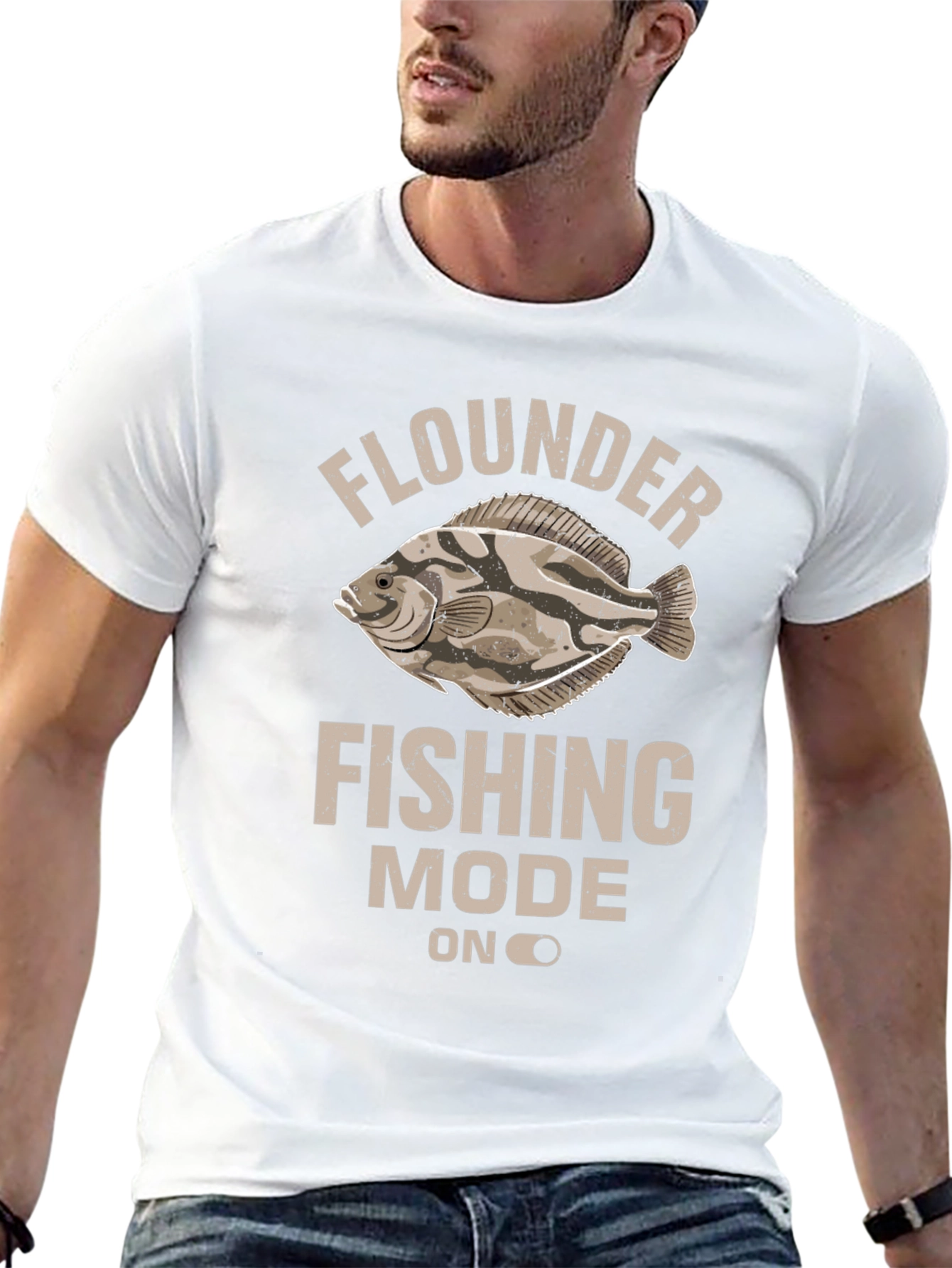 Flounder Fishing Mode On Graphic Tee