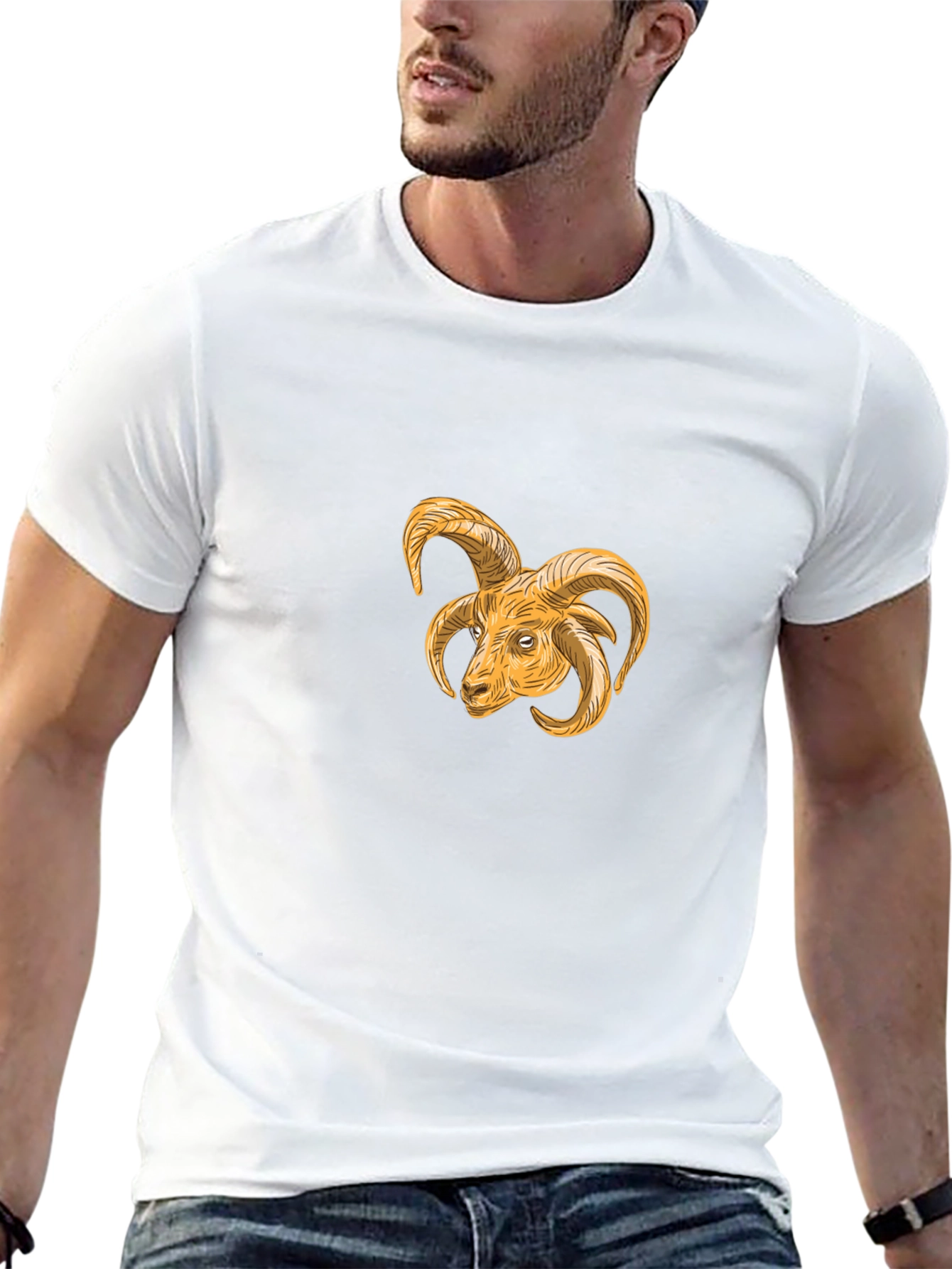 Ram Head Graphic Black T-Shirt