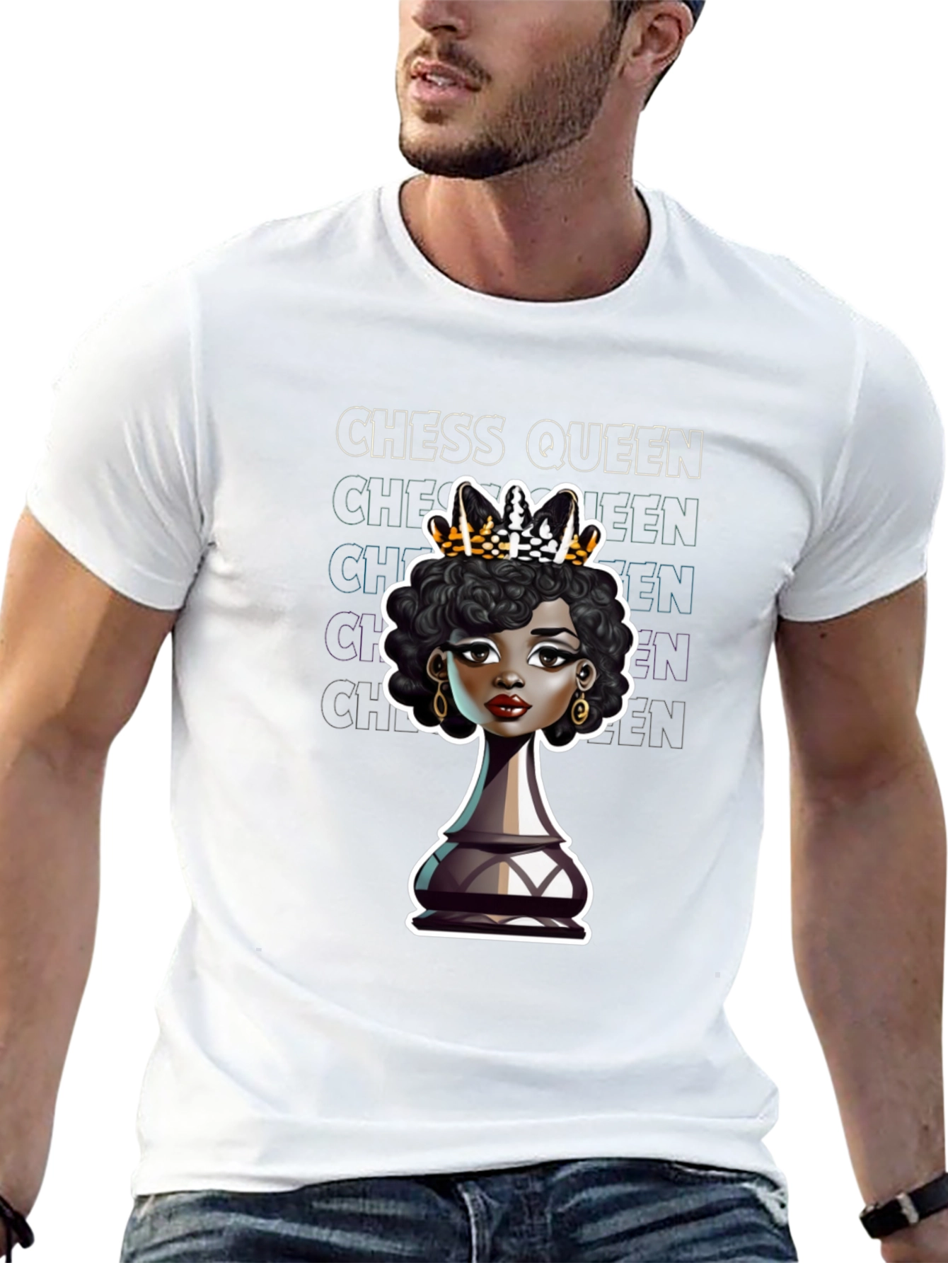 Chess Queen Graphic Tee - Stylish Black T-Shirt