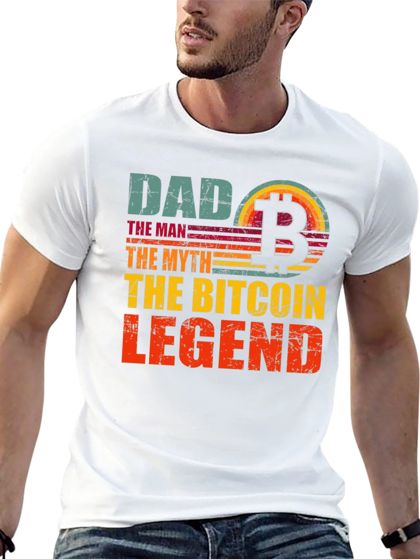 Bitcoin Dad Legend Graphic T-Shirt